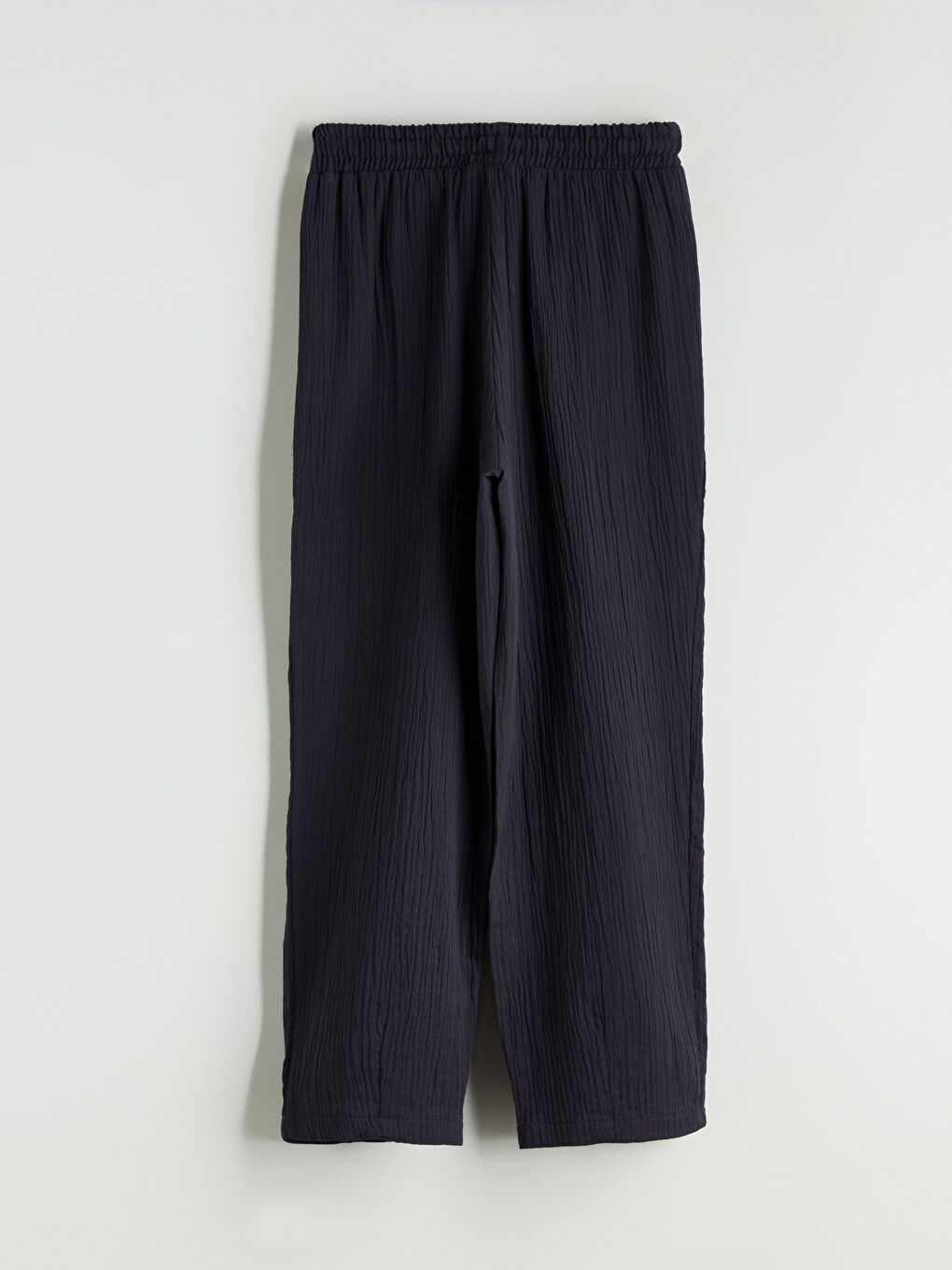 Lacivert Beli Lastikli Dokulu Kadın Pantolon-5