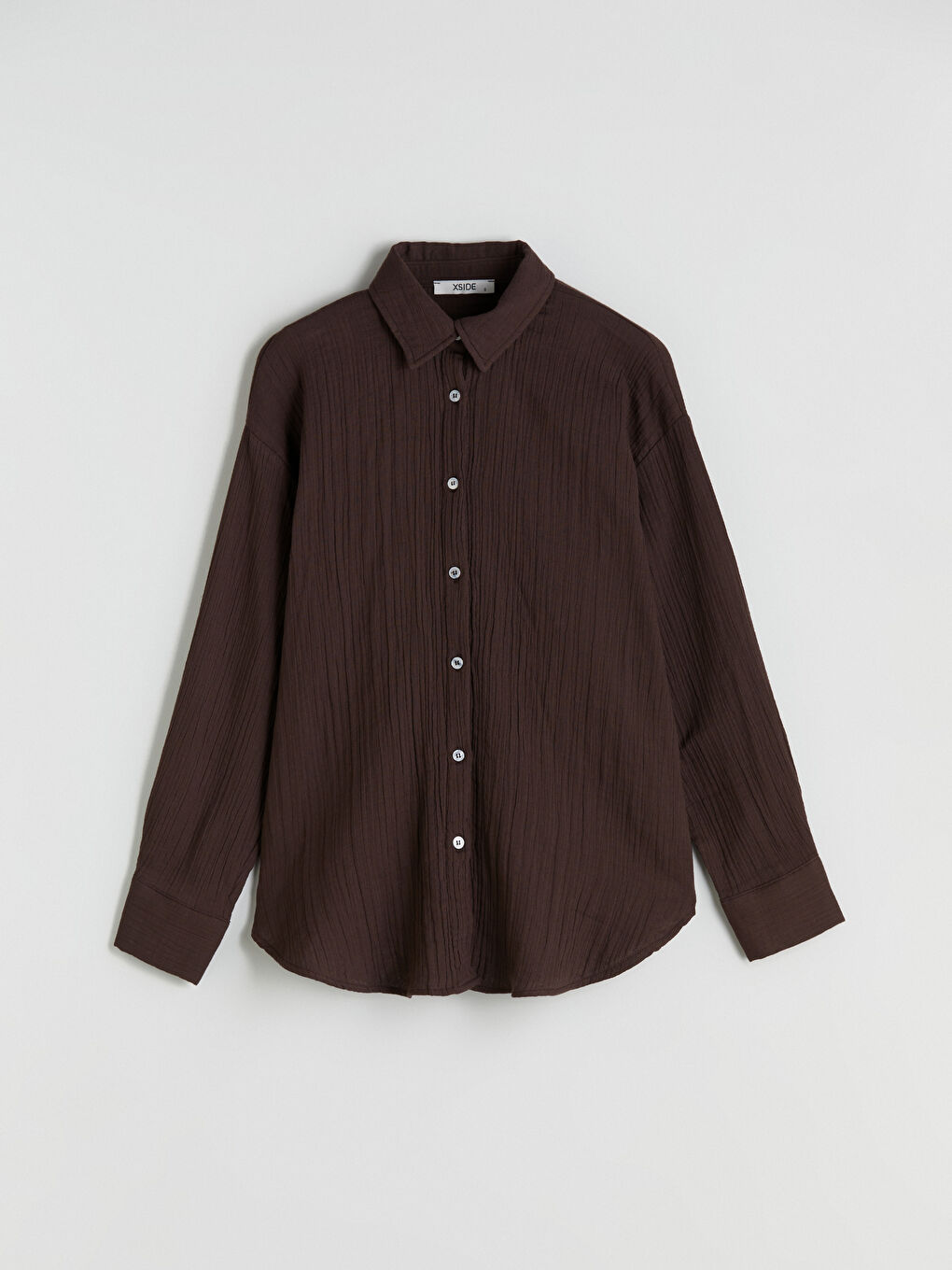 Textured Oversize Women's Shirt-4
