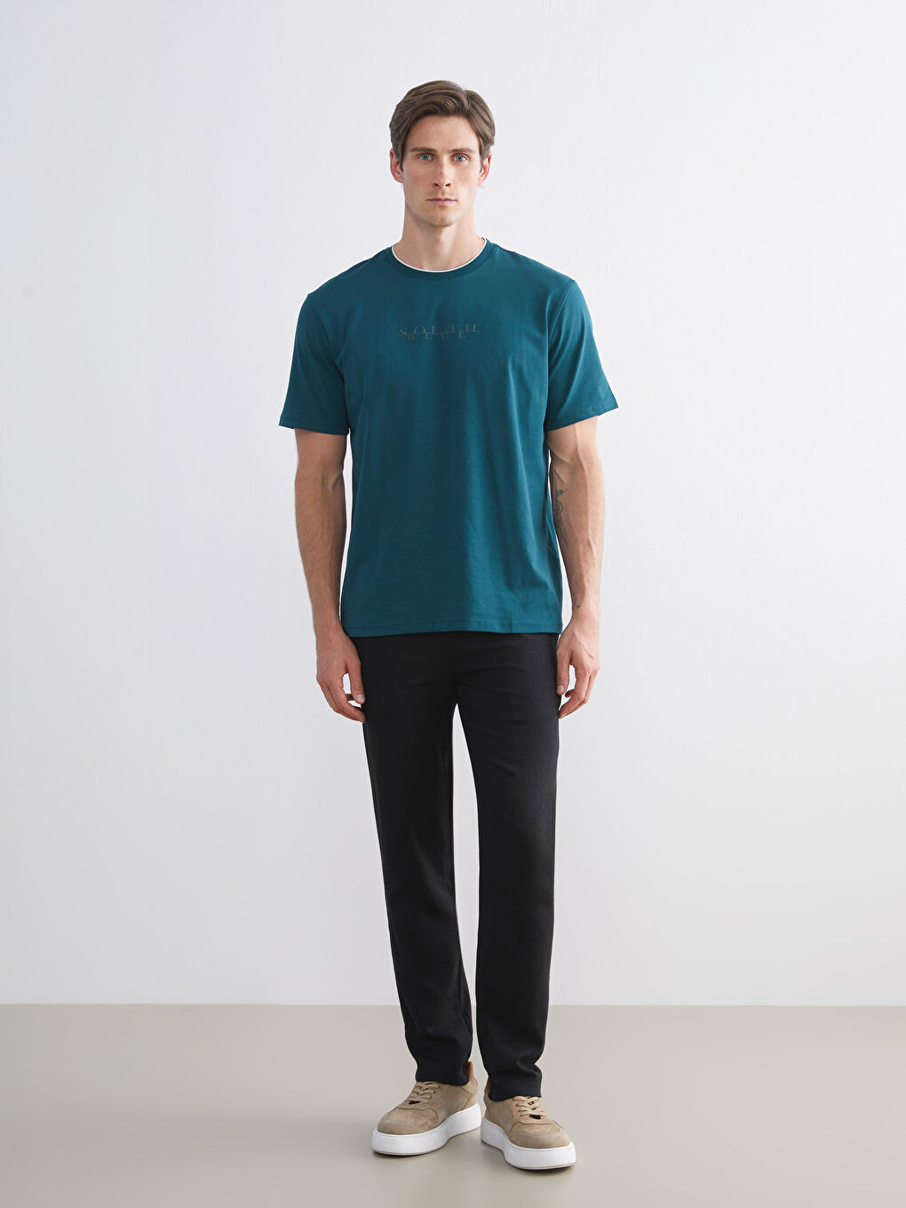 Crew Neck Printed Jersey Men's T-Shirt-1