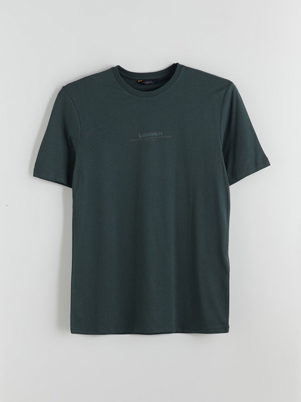 Yeşil Bisiklet Yaka Baskılı Penye Erkek Tişört-4