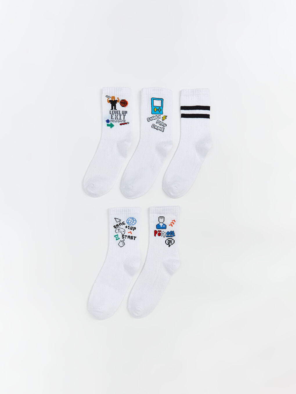 Printed Boys' Ankle Socks 5 Pack