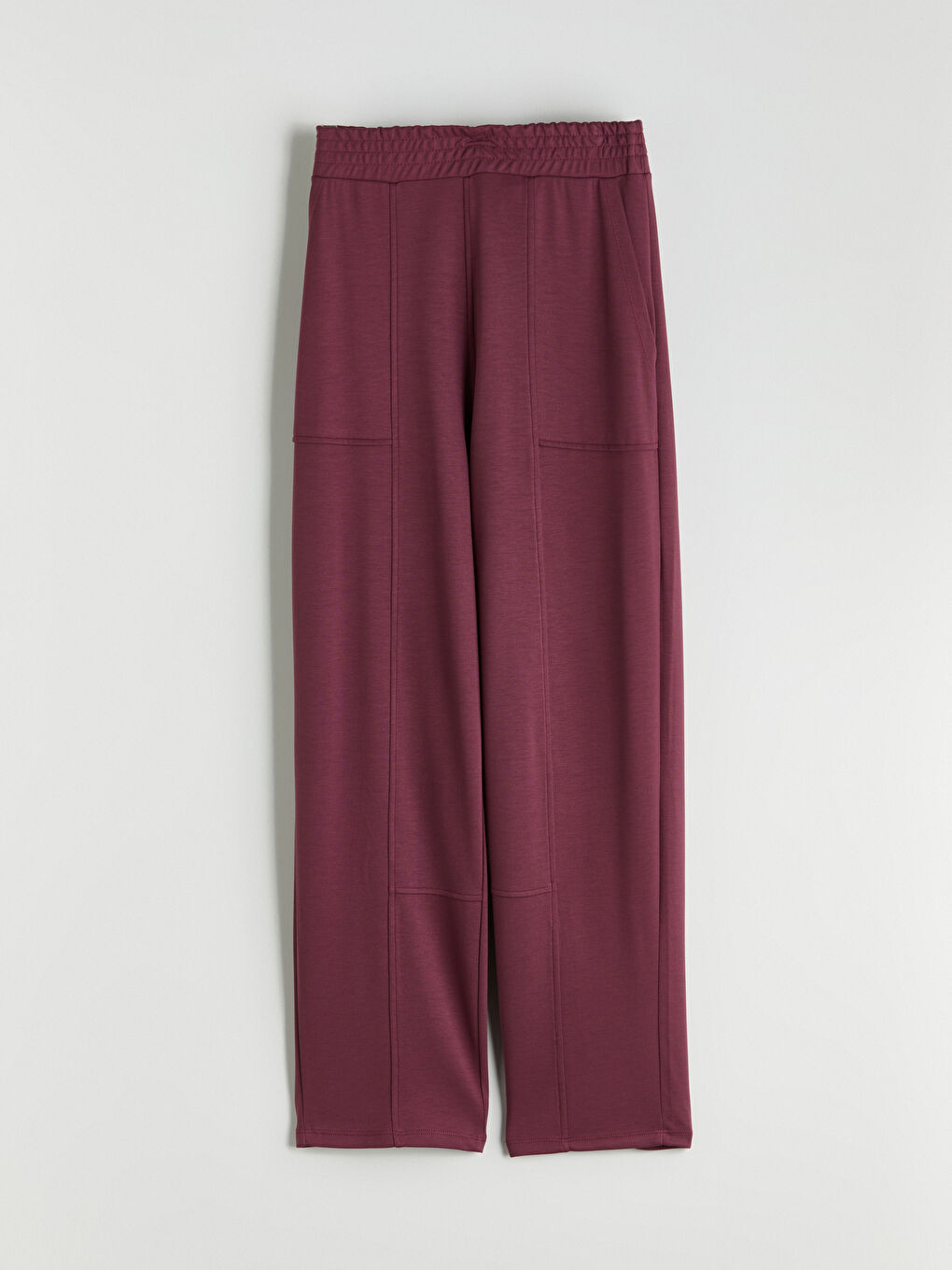 Mürdüm Beli Lastikli Kadın Eşofman Altı-4