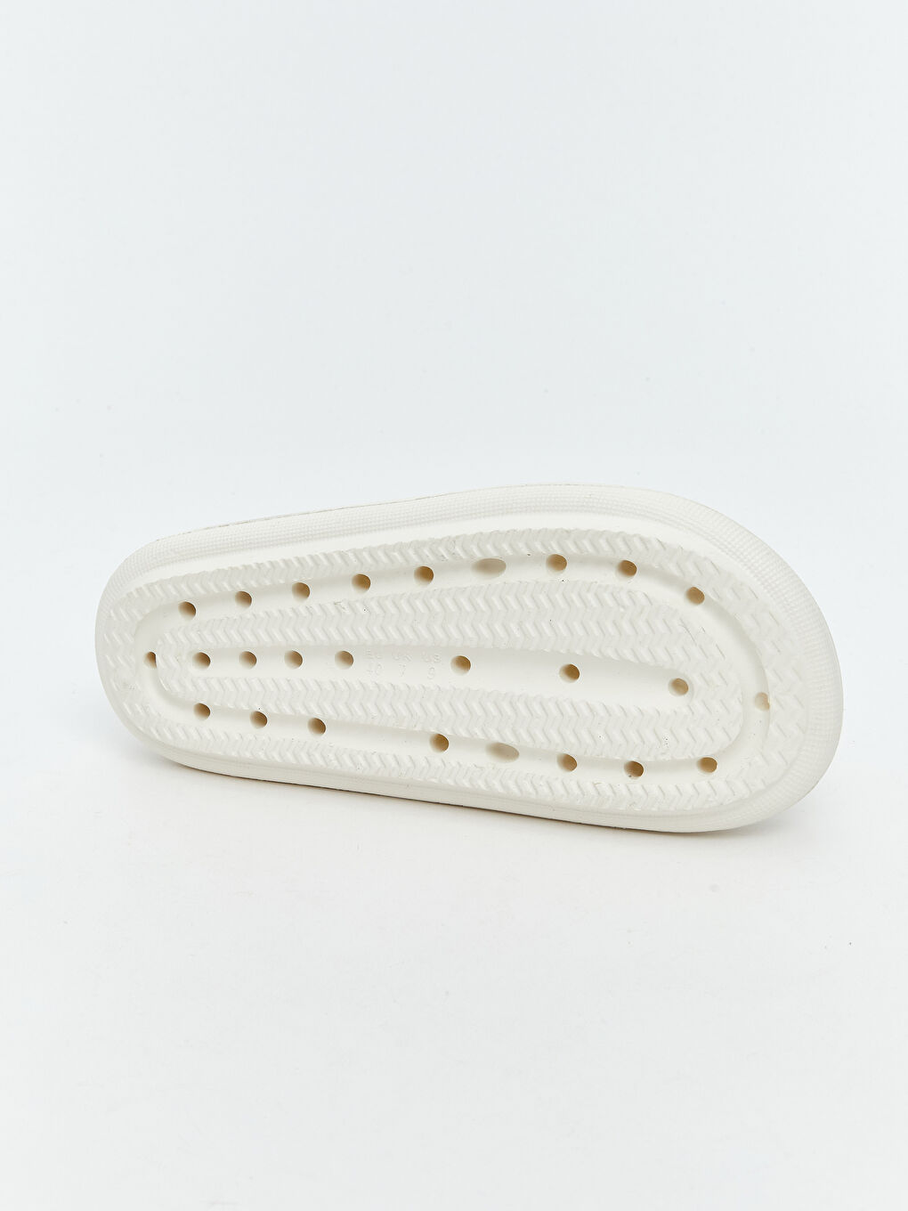 Beyaz Baskılı Tek Bantlı Kadın Terlik-3