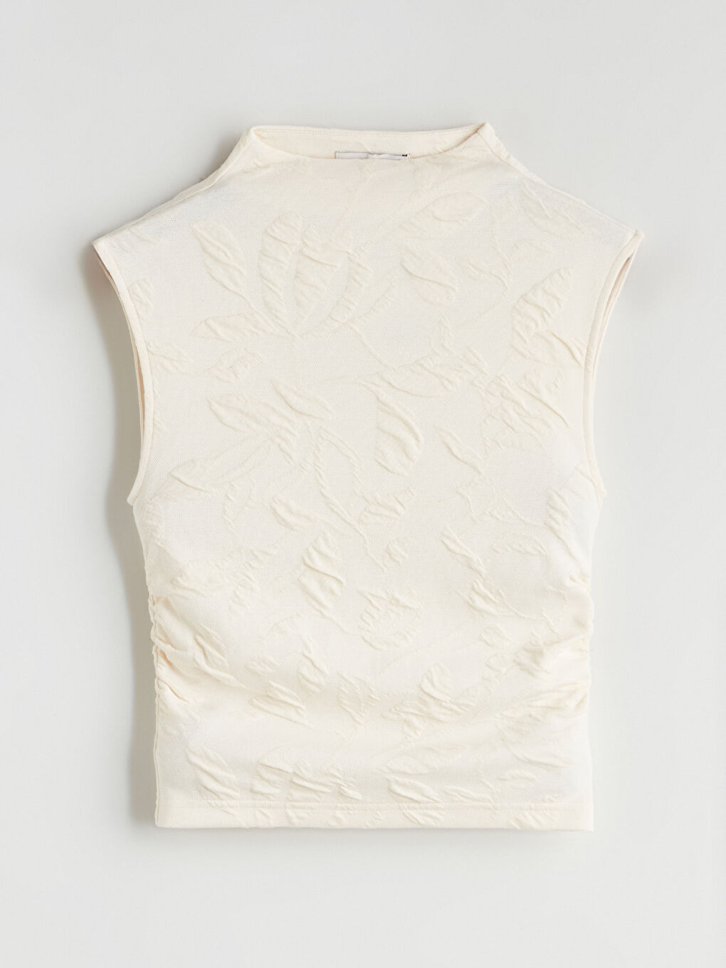 Funnel Neck Textured Blouse-4