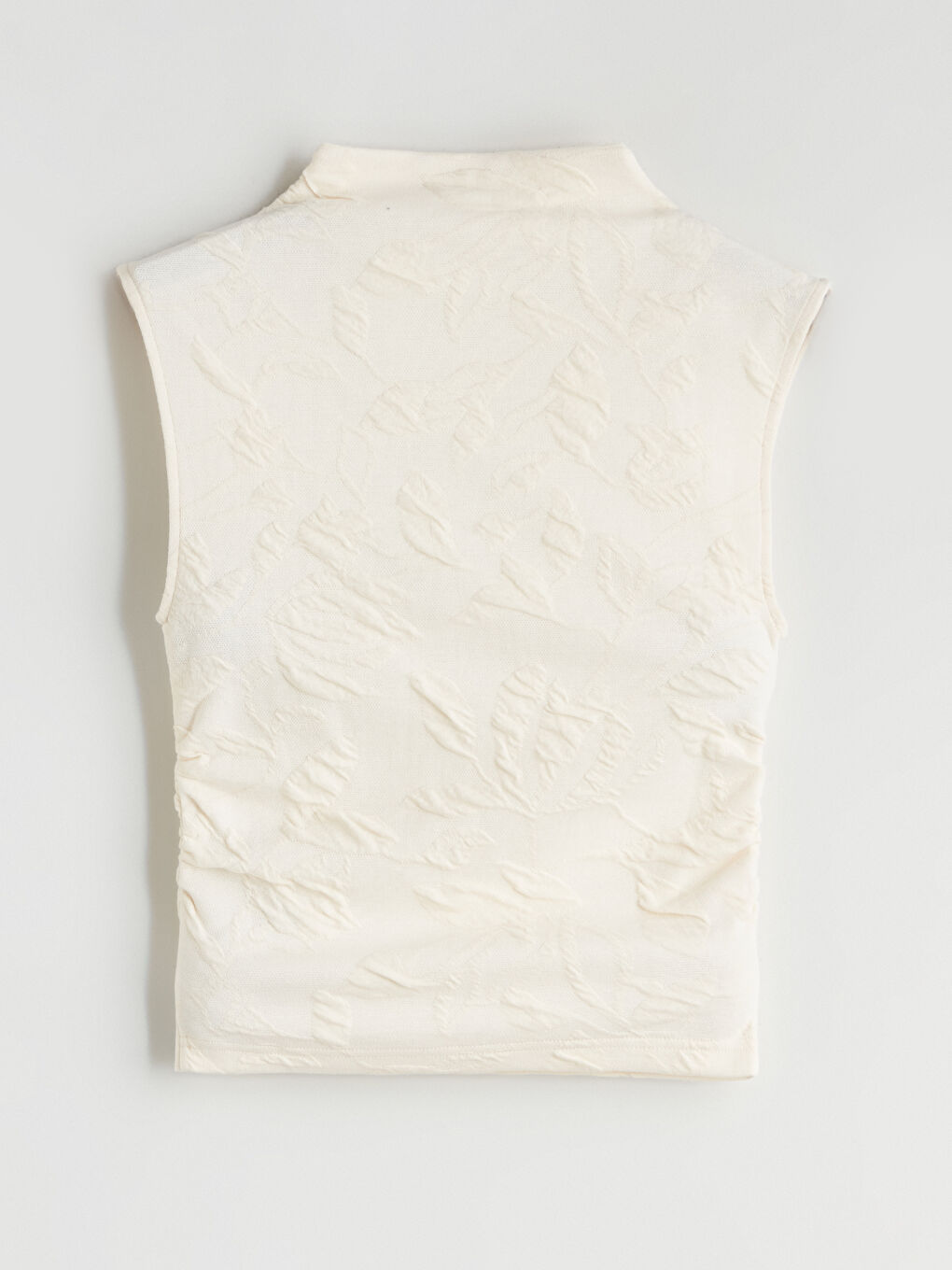 Funnel Neck Textured Blouse-5