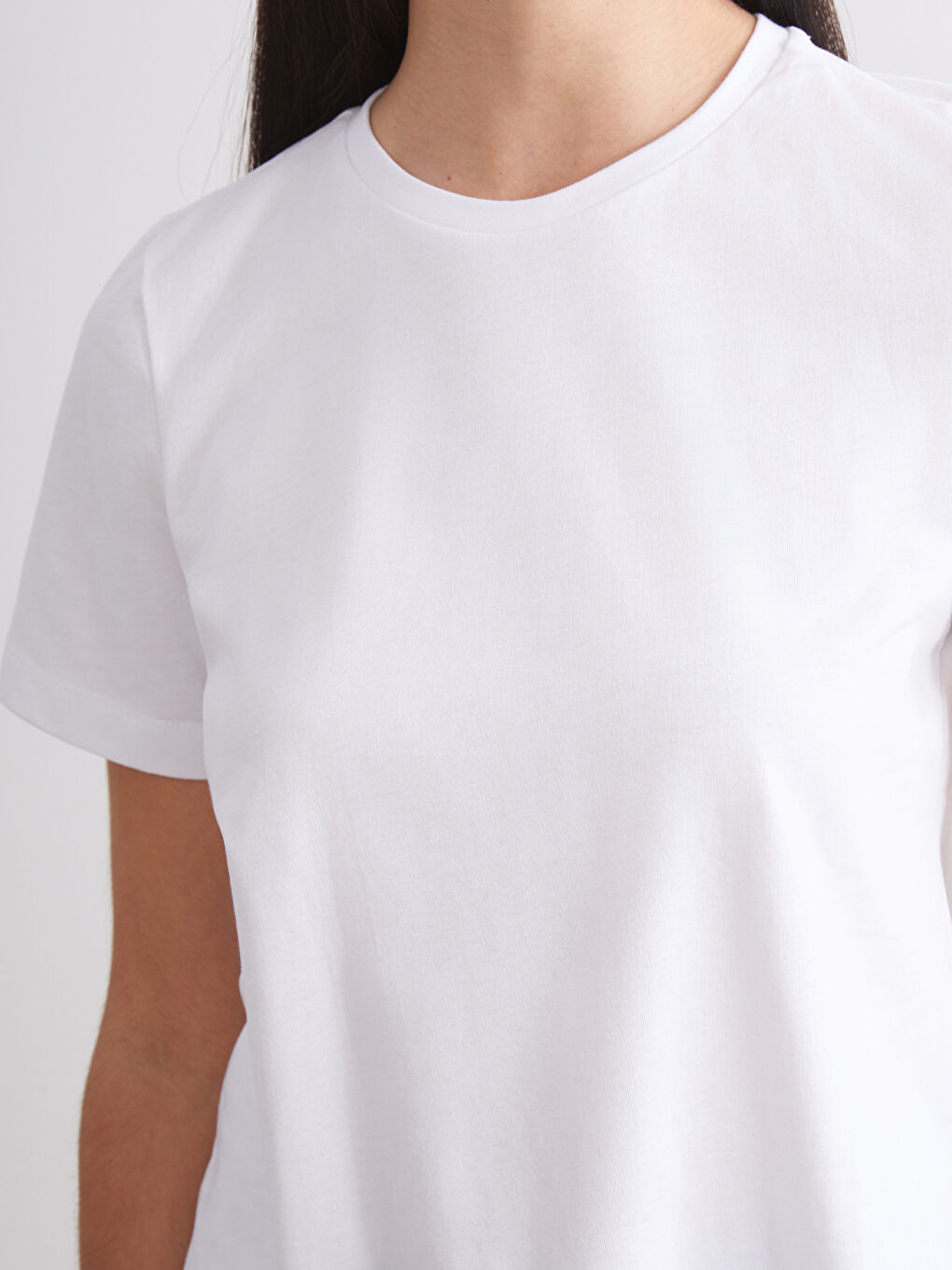 Siyah Bisiklet Yaka Kadın Tişört 2'li-5