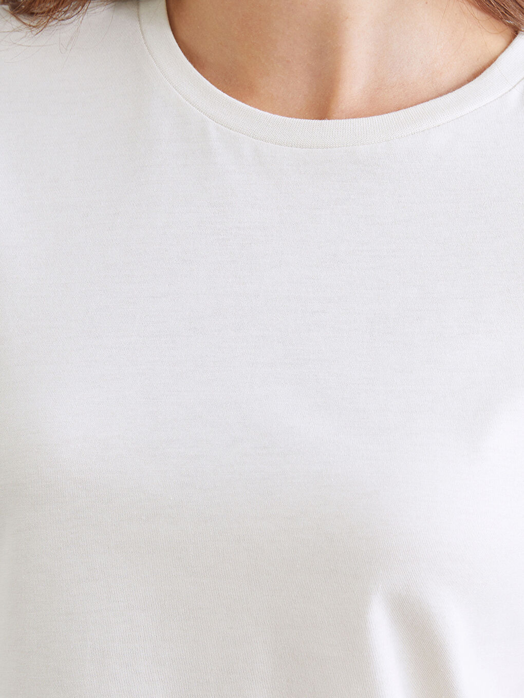 Kahverengi Bisiklet Yaka Kadın Tişört 2'li-5