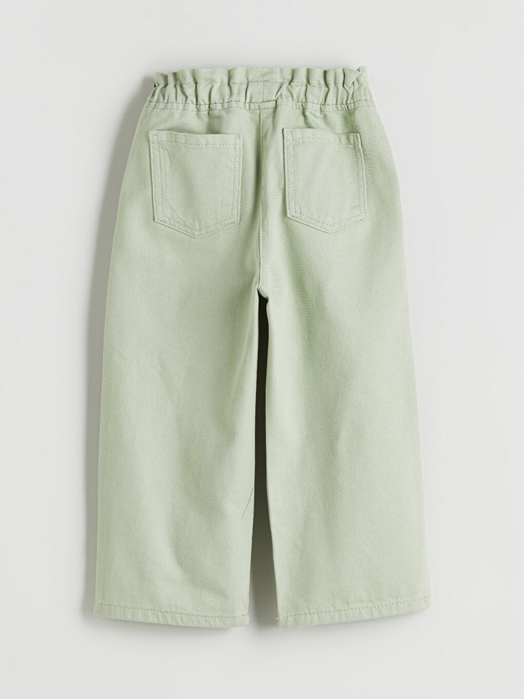 Yeşil Beli Lastikli Çiçekli Kız Çocuk Pantolon-2