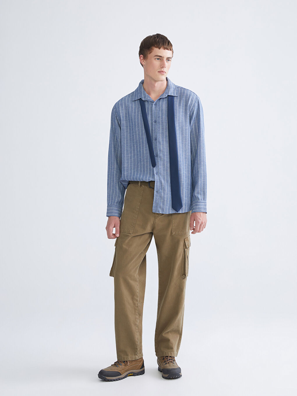 Mavi Regular Fit Uzun Kollu Çizgili Erkek Gömlek-1