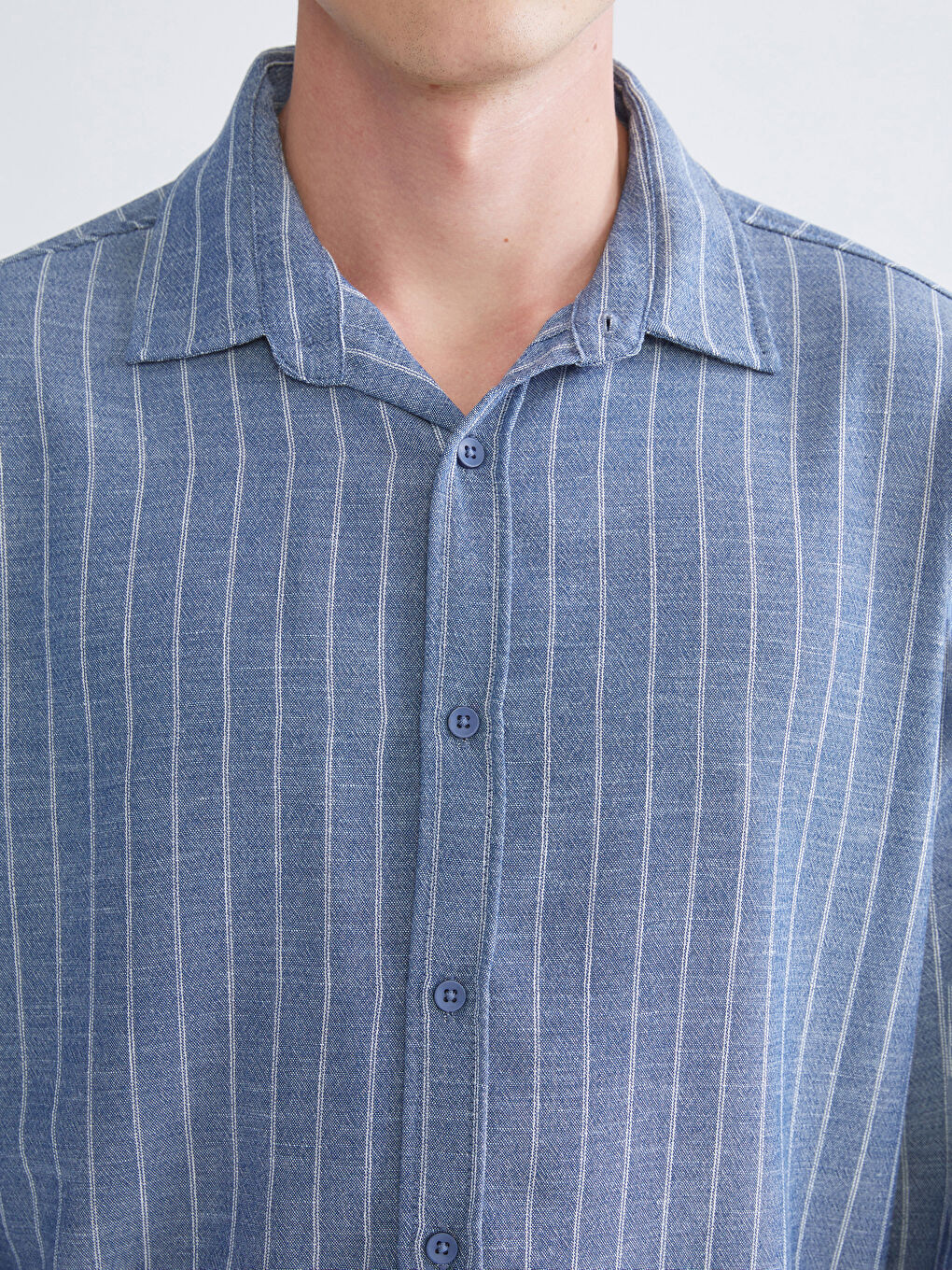 Mavi Regular Fit Uzun Kollu Çizgili Erkek Gömlek-2