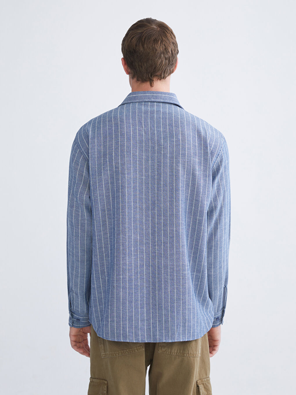 Mavi Regular Fit Uzun Kollu Çizgili Erkek Gömlek-3