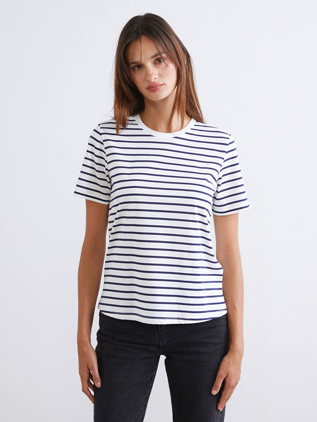 Bordo Bisiklet Yaka Kadın Tişört 2'li-1