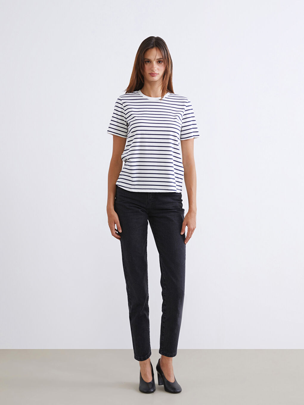 Bordo Bisiklet Yaka Kadın Tişört 2'li-3