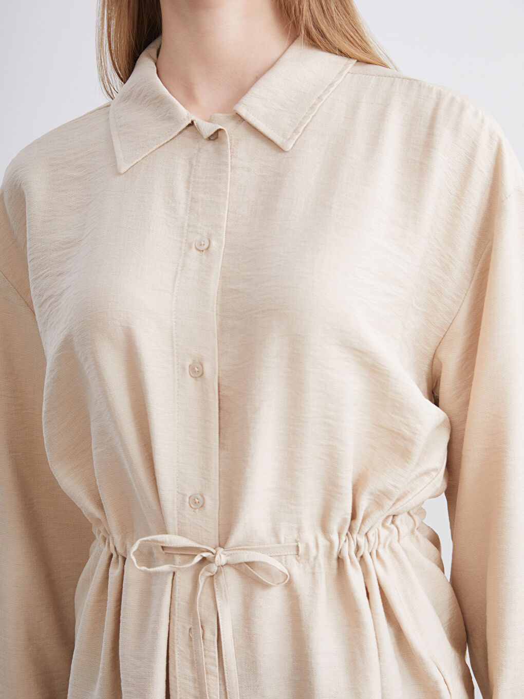 Bej Kadın Gömlek Tunik-2