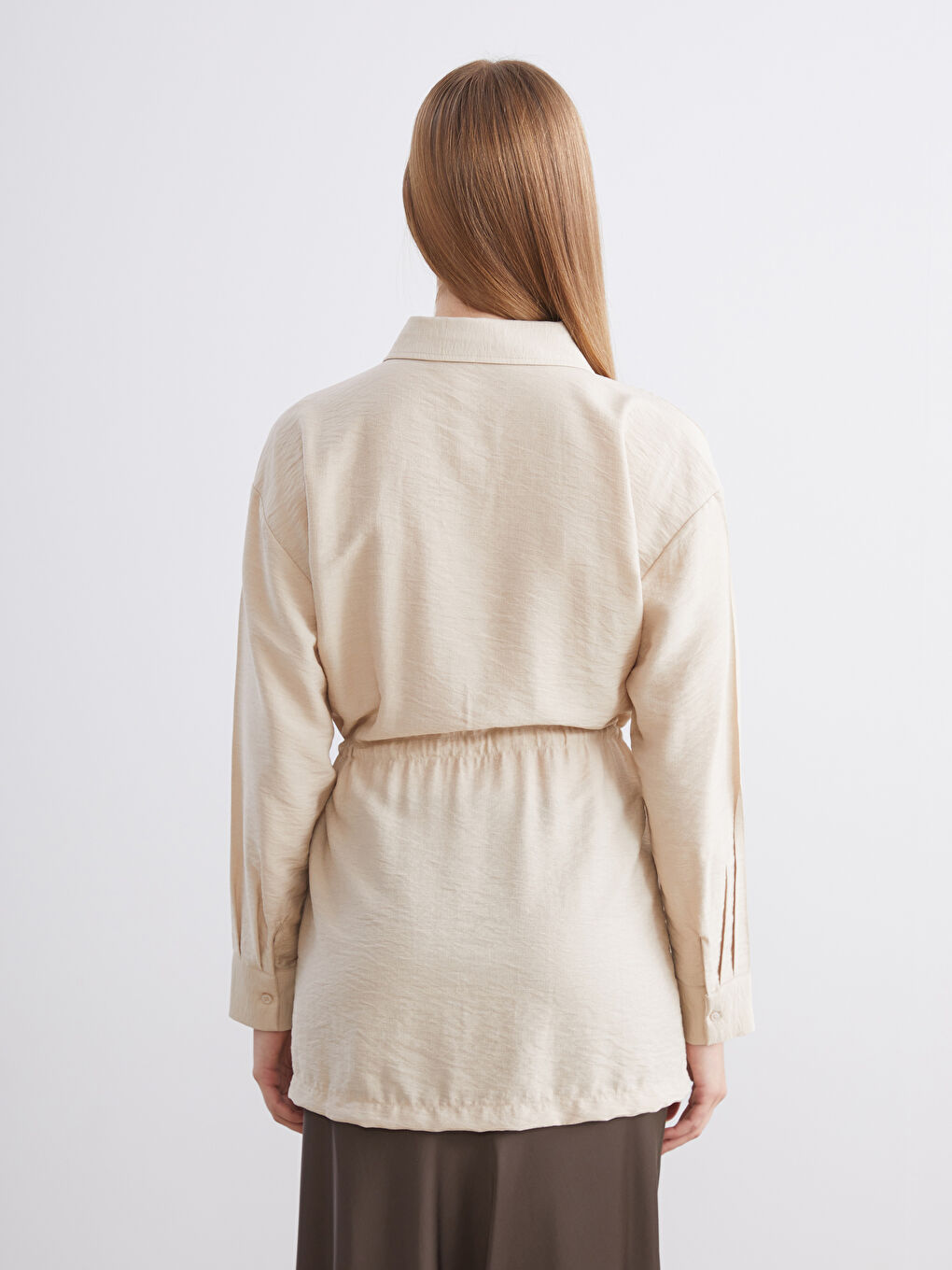 Bej Kadın Gömlek Tunik-3