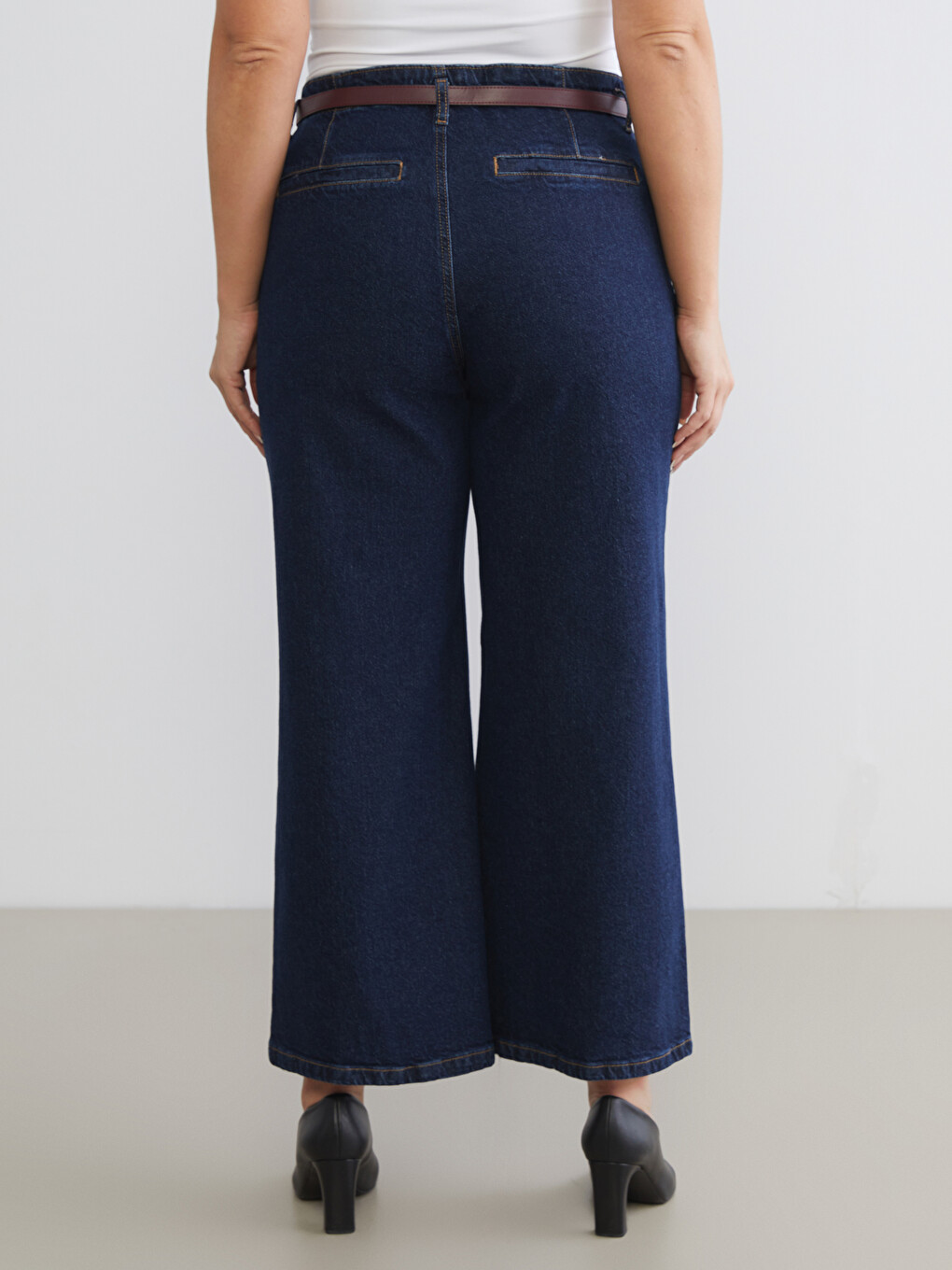 İndigo Wideleg Kadın Jean Pantolon-5