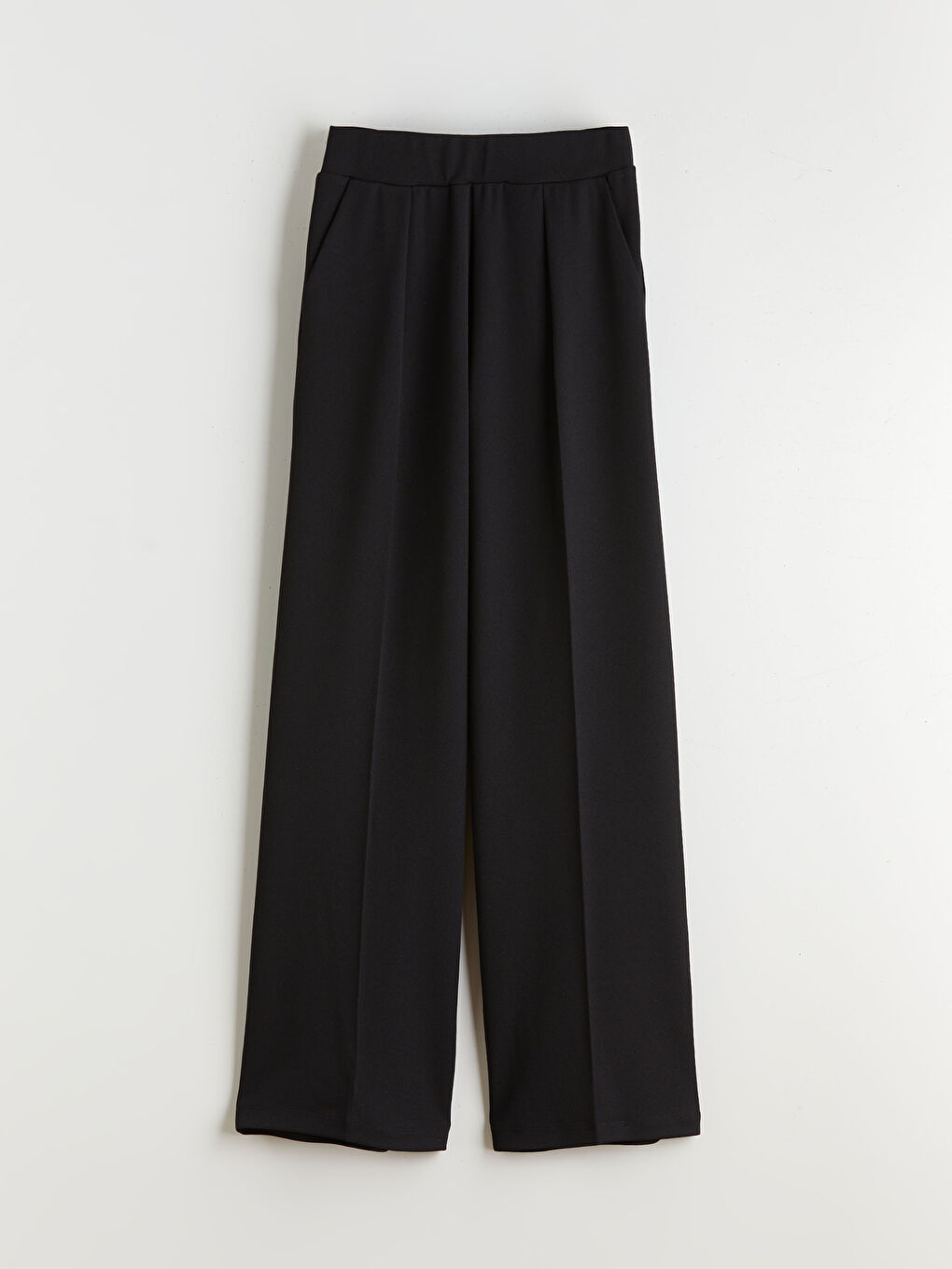 Elastic Waist Wide Leg Women's Trousers-4