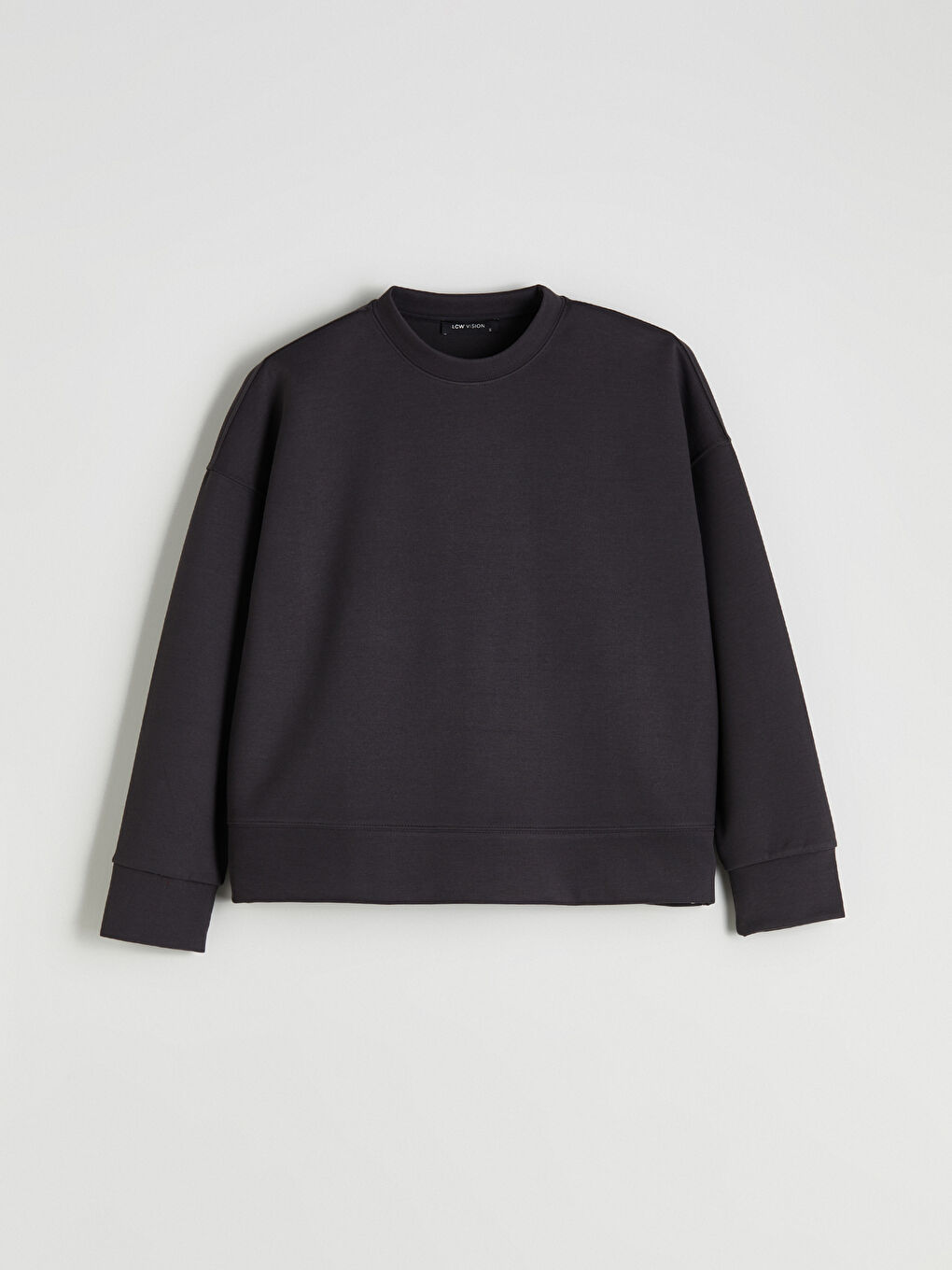 Siyah Bisiklet Yaka Kadın Sweatshirt-4