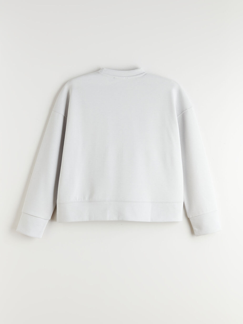 Gri Bisiklet Yaka Kadın Sweatshirt-5