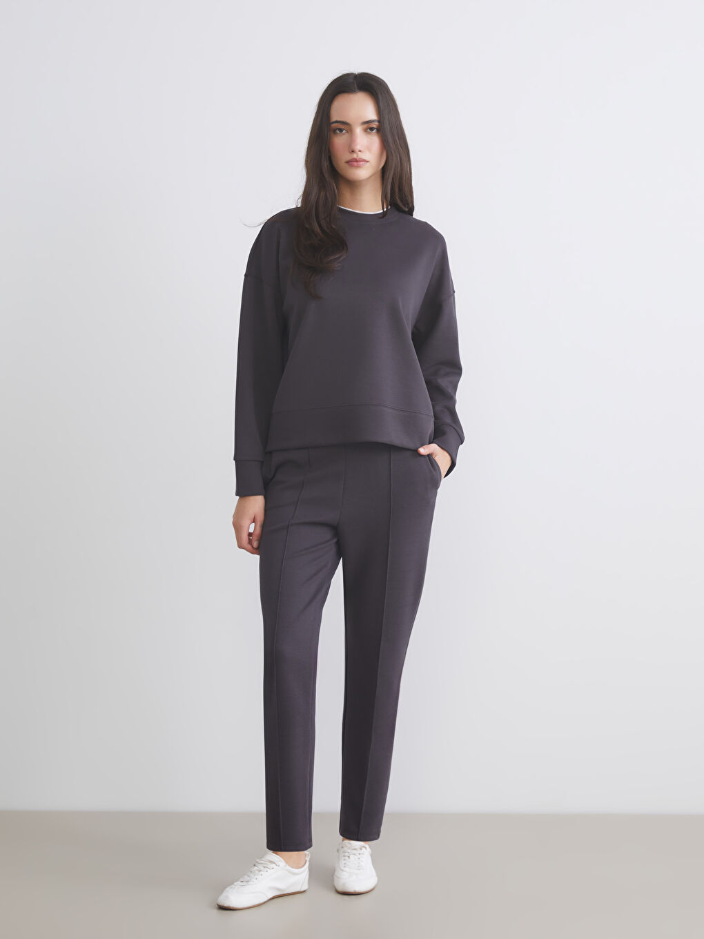 Siyah Beli Lastikli Kadın Eşofman Altı