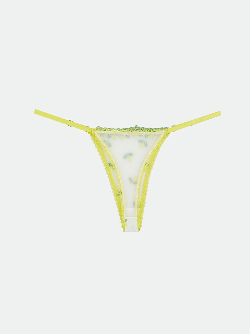 Sarı Nakışlı Fantezi Tanga Külot-1