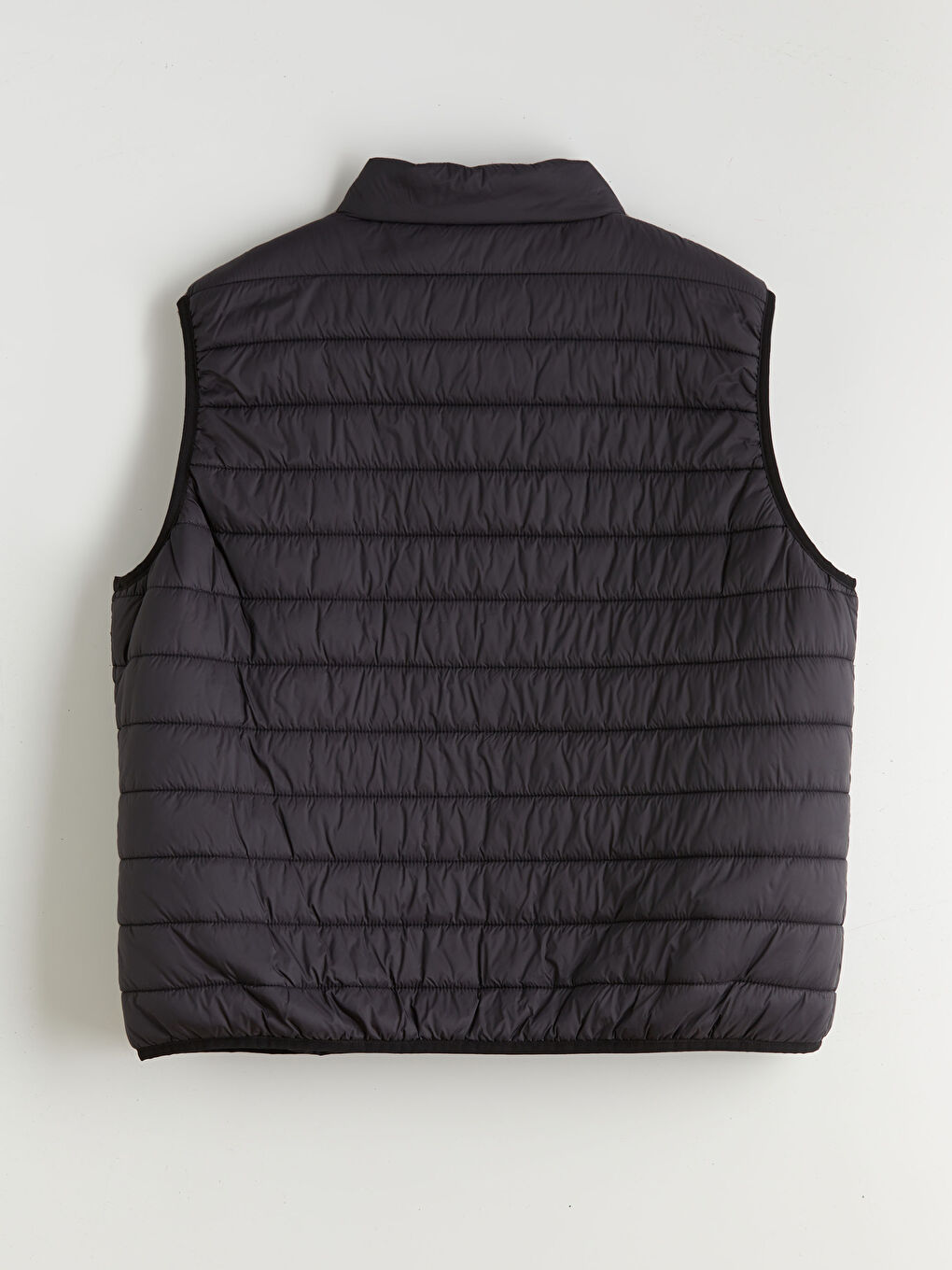 Siyah Büyük Beden Standart Kalıp Dik Yaka Erkek Şişme Yelek-6