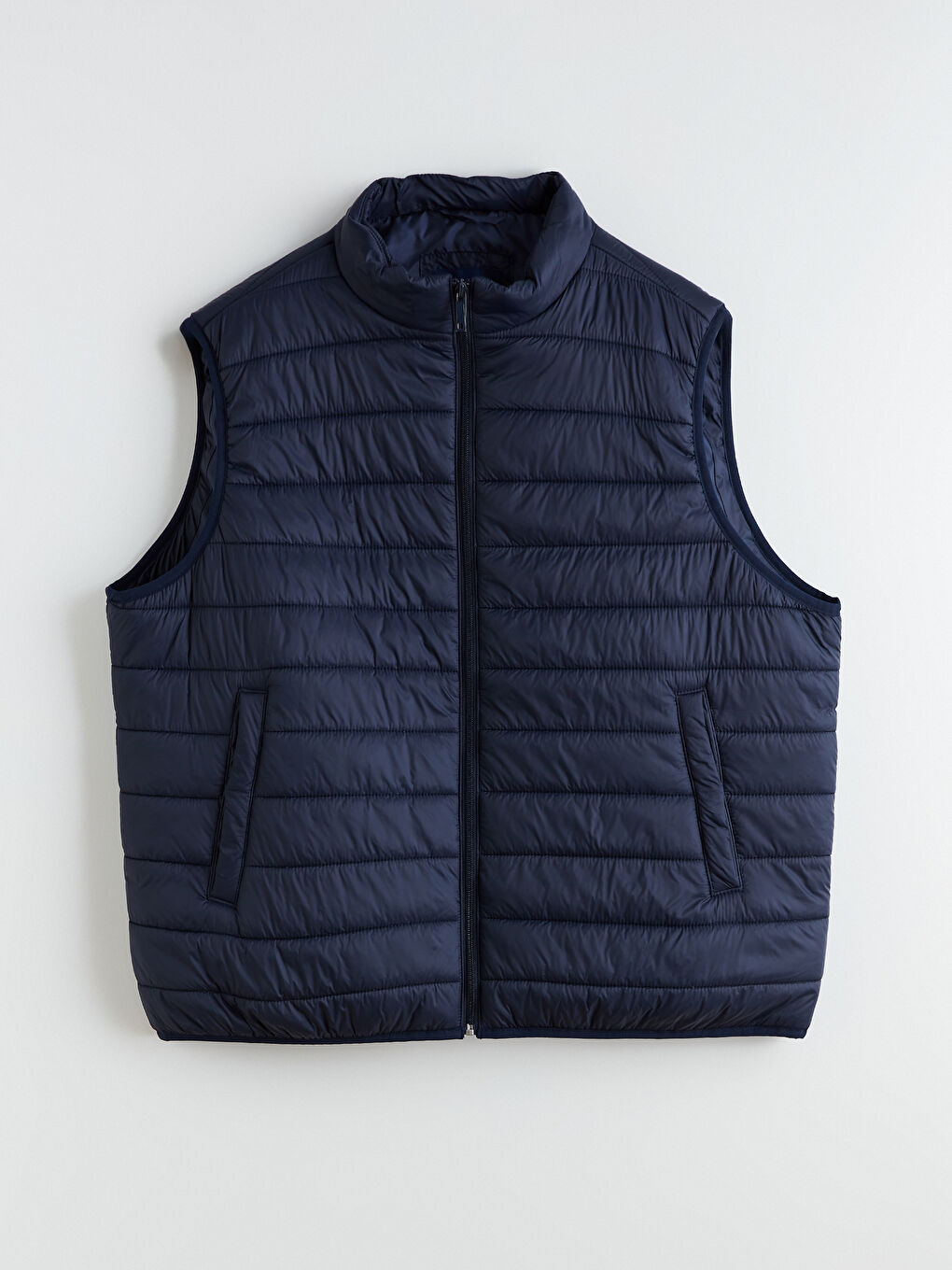 Lacivert Büyük Beden Standart Kalıp Dik Yaka Erkek Şişme Yelek-5