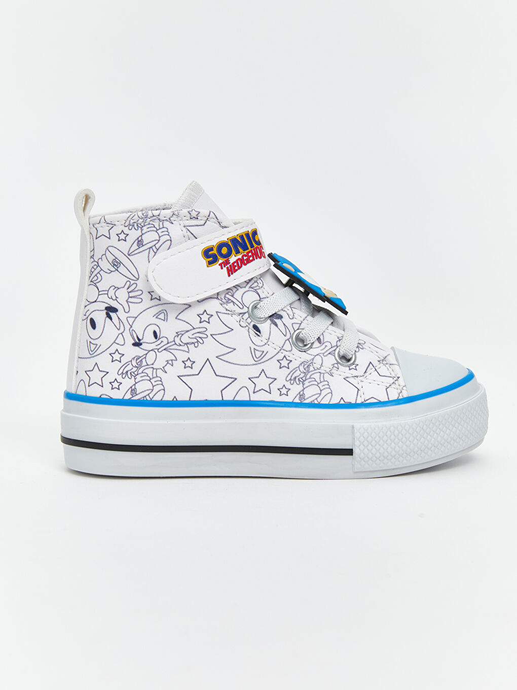 Beyaz Sonic Baskılı Erkek Bebek Spor Ayakkabı-1