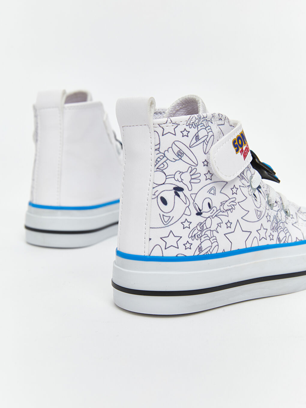 Beyaz Sonic Baskılı Erkek Bebek Spor Ayakkabı-4