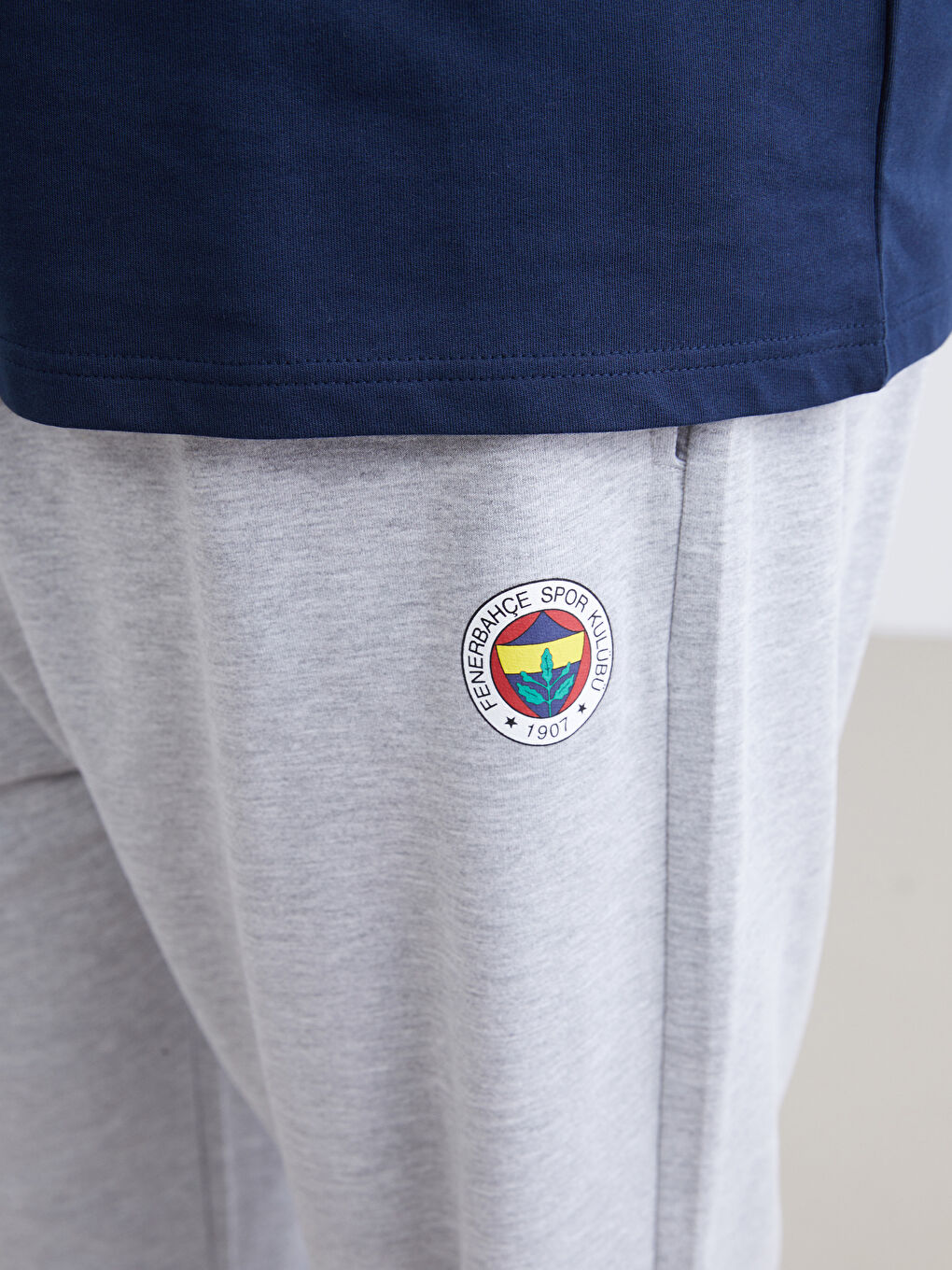 Lacivert Büyük Beden Standart Kalıp Fenerbahçe Baskılı Erkek Pijama Takımı-2