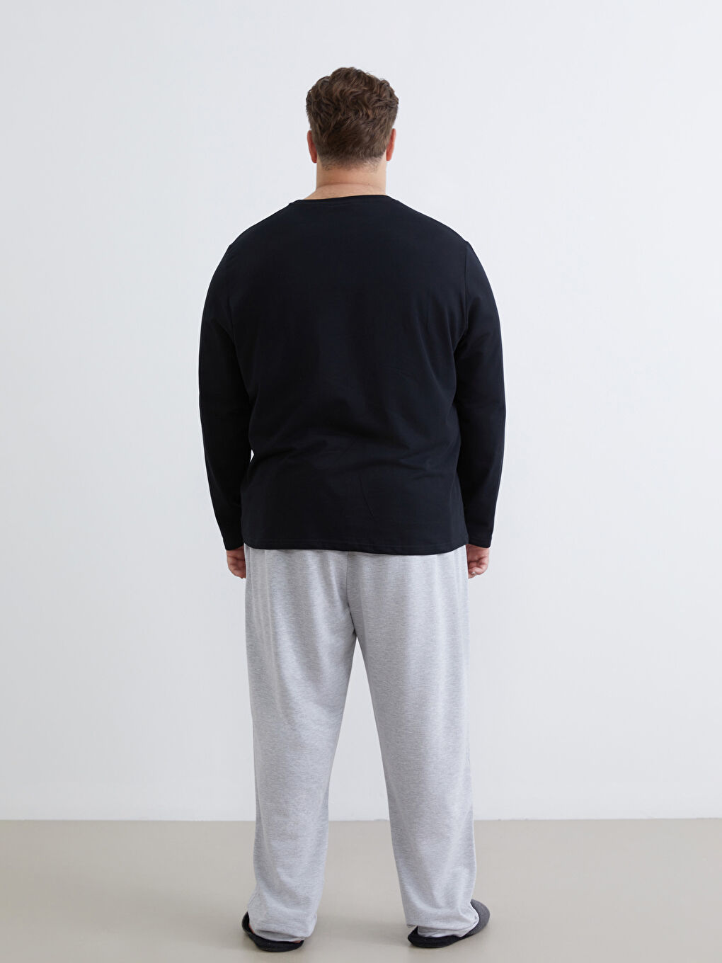 Siyah Büyük Beden Beşiktaş Baskılı Erkek Pijama Takımı-8