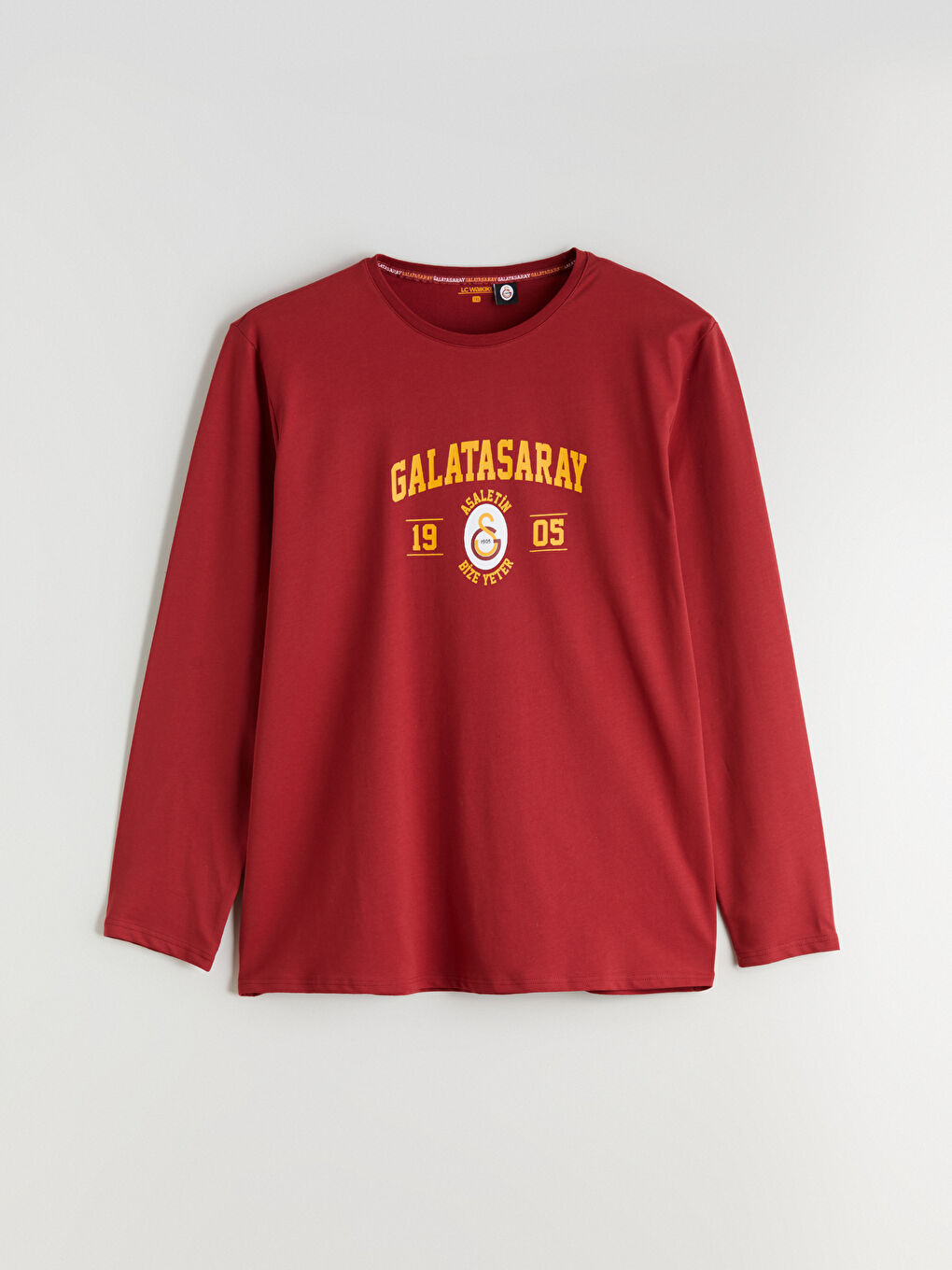Kırmızı Büyük Beden Standart Kalıp Galatasaray Baskılı Erkek Pijama Takımı-5
