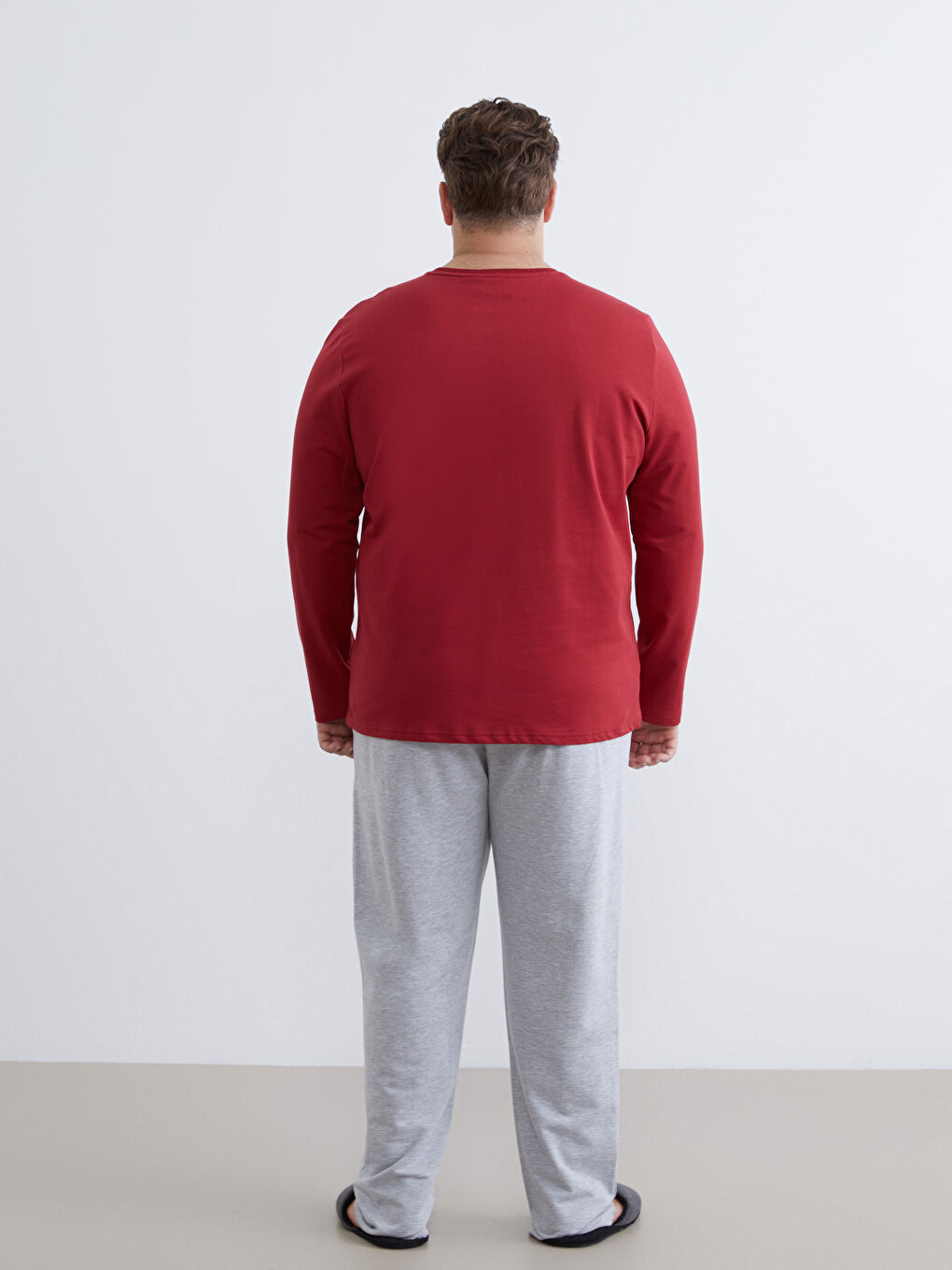 Kırmızı Büyük Beden Standart Kalıp Galatasaray Baskılı Erkek Pijama Takımı-3