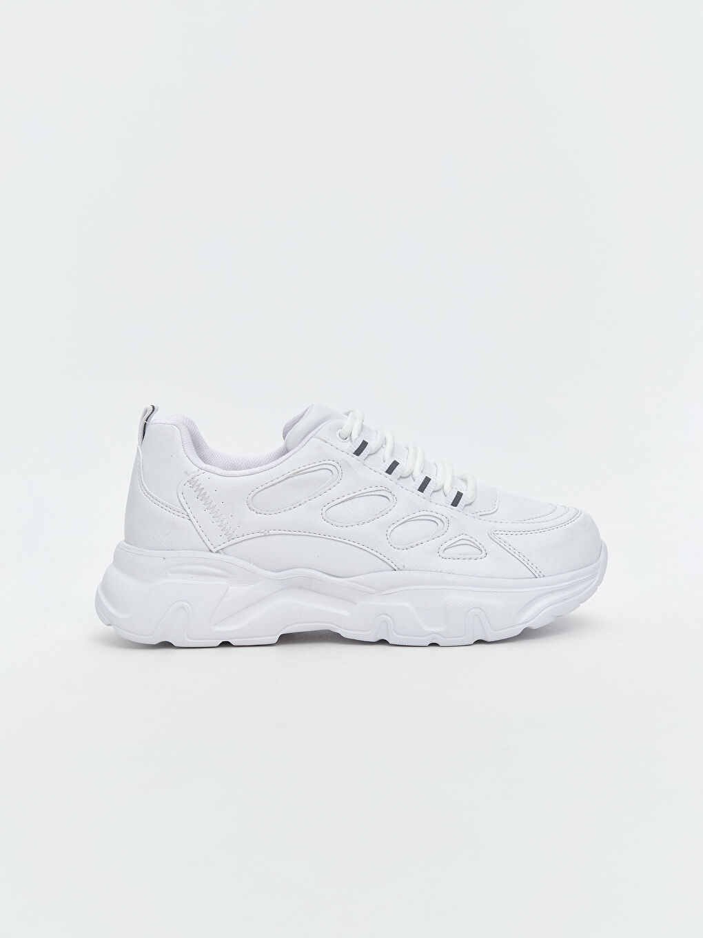 Beyaz Bağcıklı Kadın Spor Ayakkabı-1