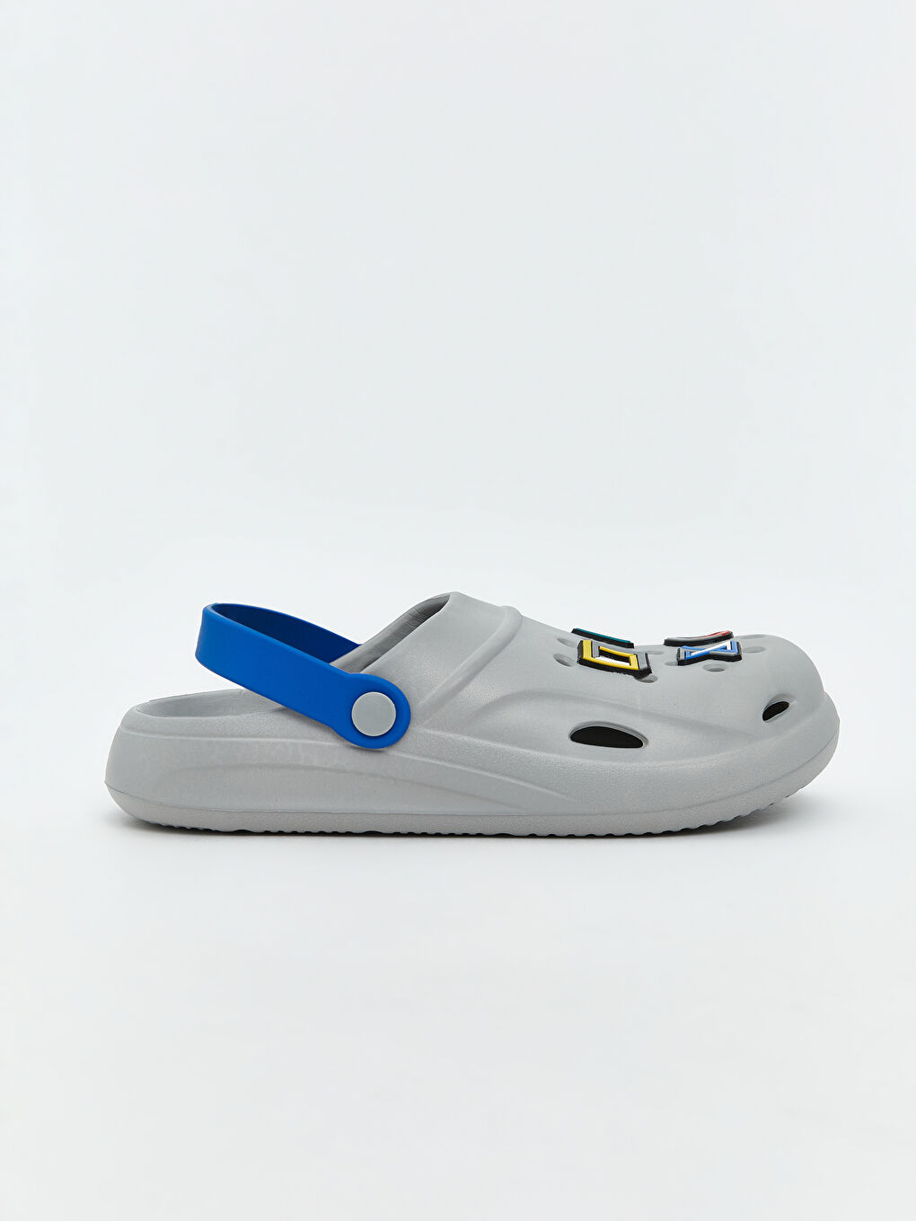 Gri Baskılı Erkek Çocuk Plaj Sandaleti-1