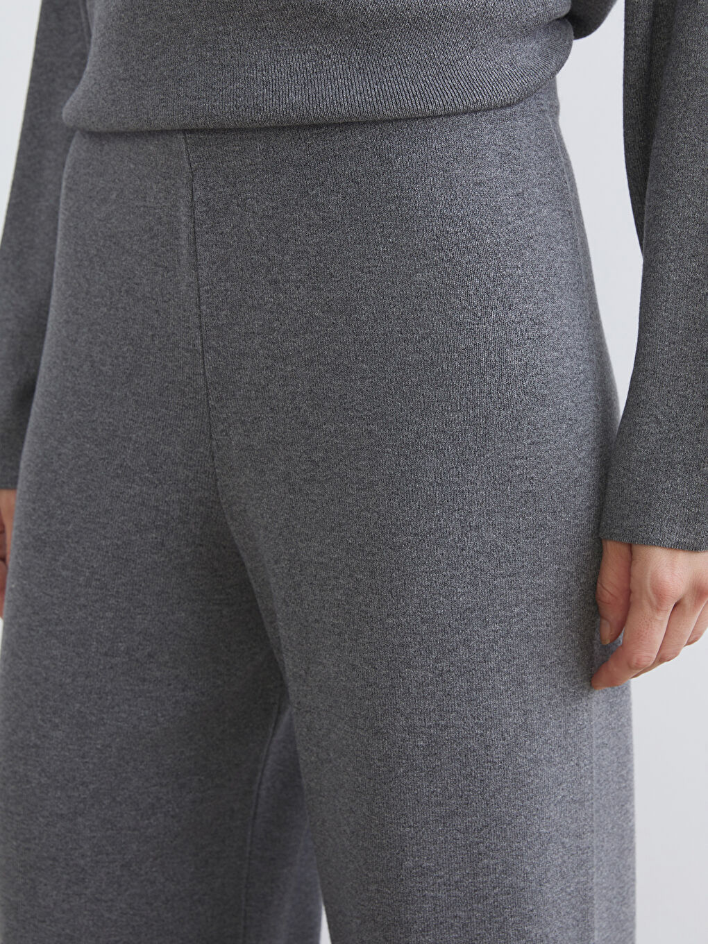 Pantalone od trikotaže sa elastičnim strukom i širokim nogavicama za žene-2