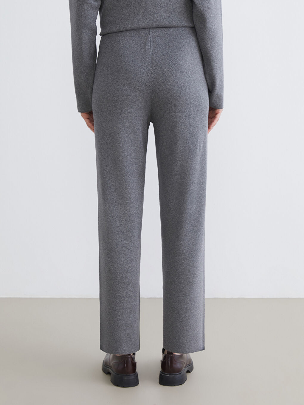 Pantalone od trikotaže sa elastičnim strukom i širokim nogavicama za žene-3