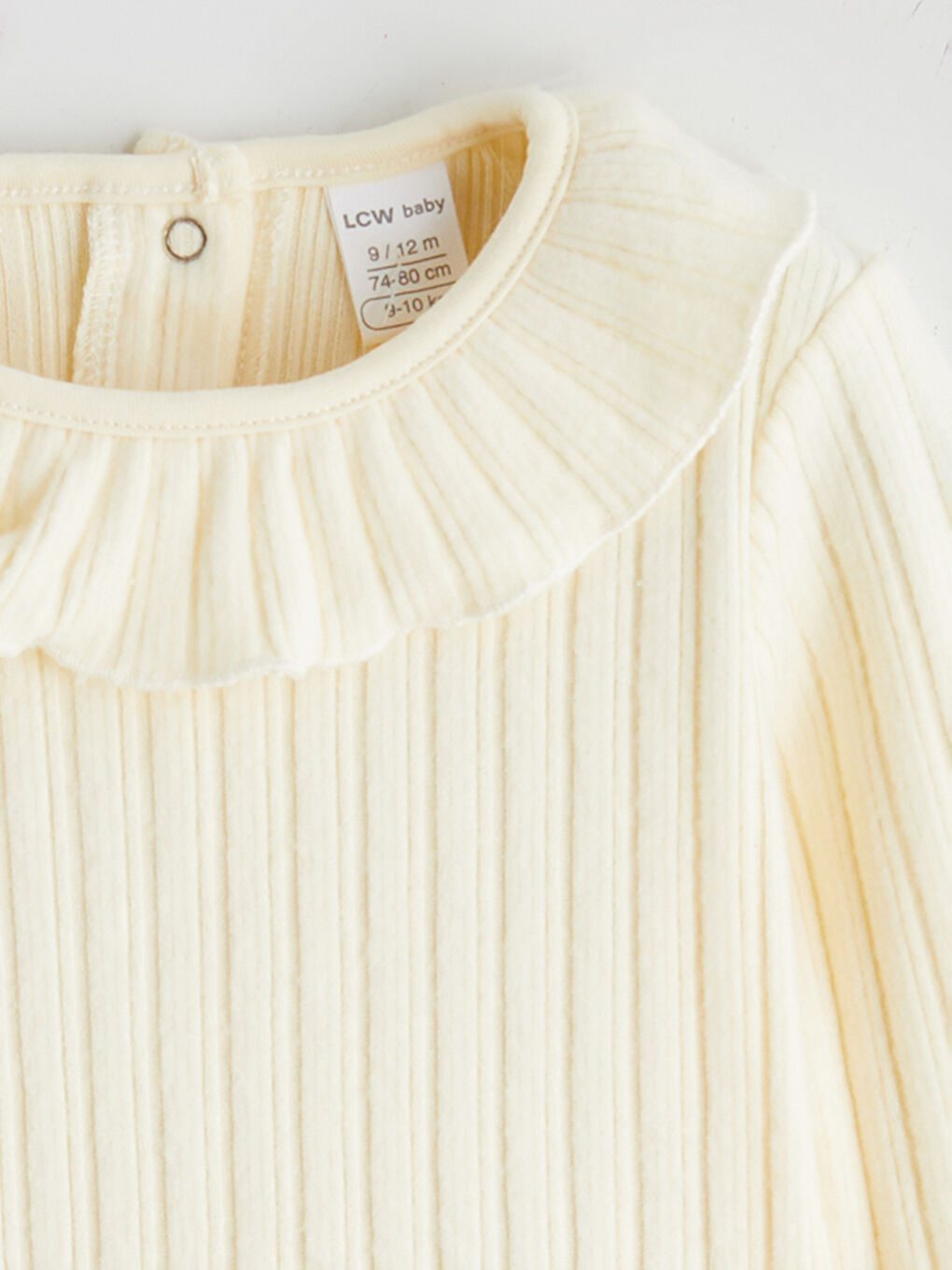 Bej Fırfırlı Bebe Yaka Kız Çocuk Bluz ve Tayt-2