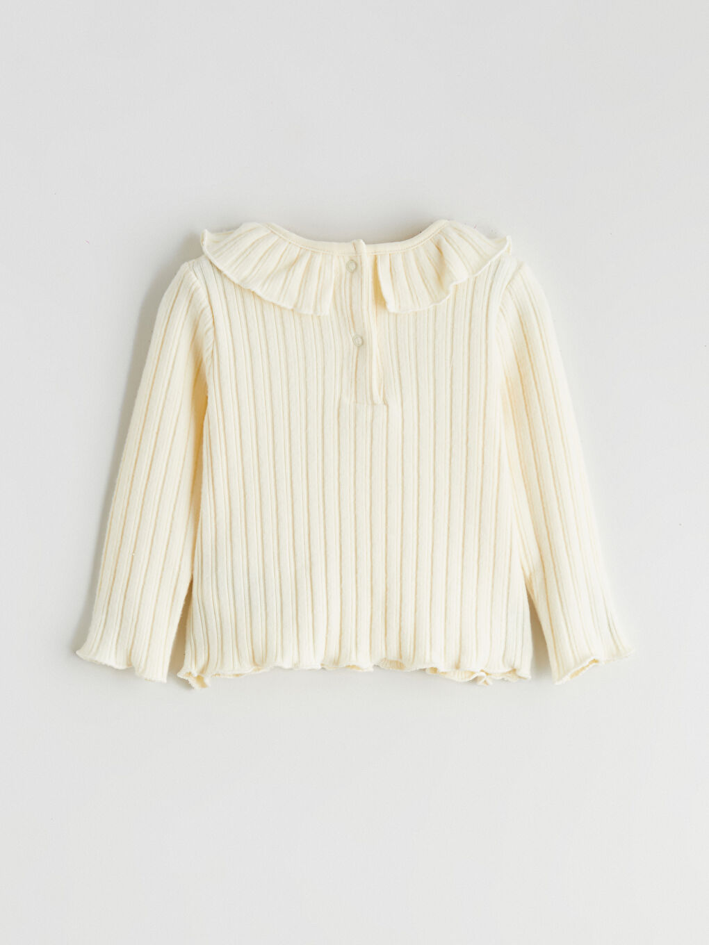 Bej Fırfırlı Bebe Yaka Kız Çocuk Bluz ve Tayt-3