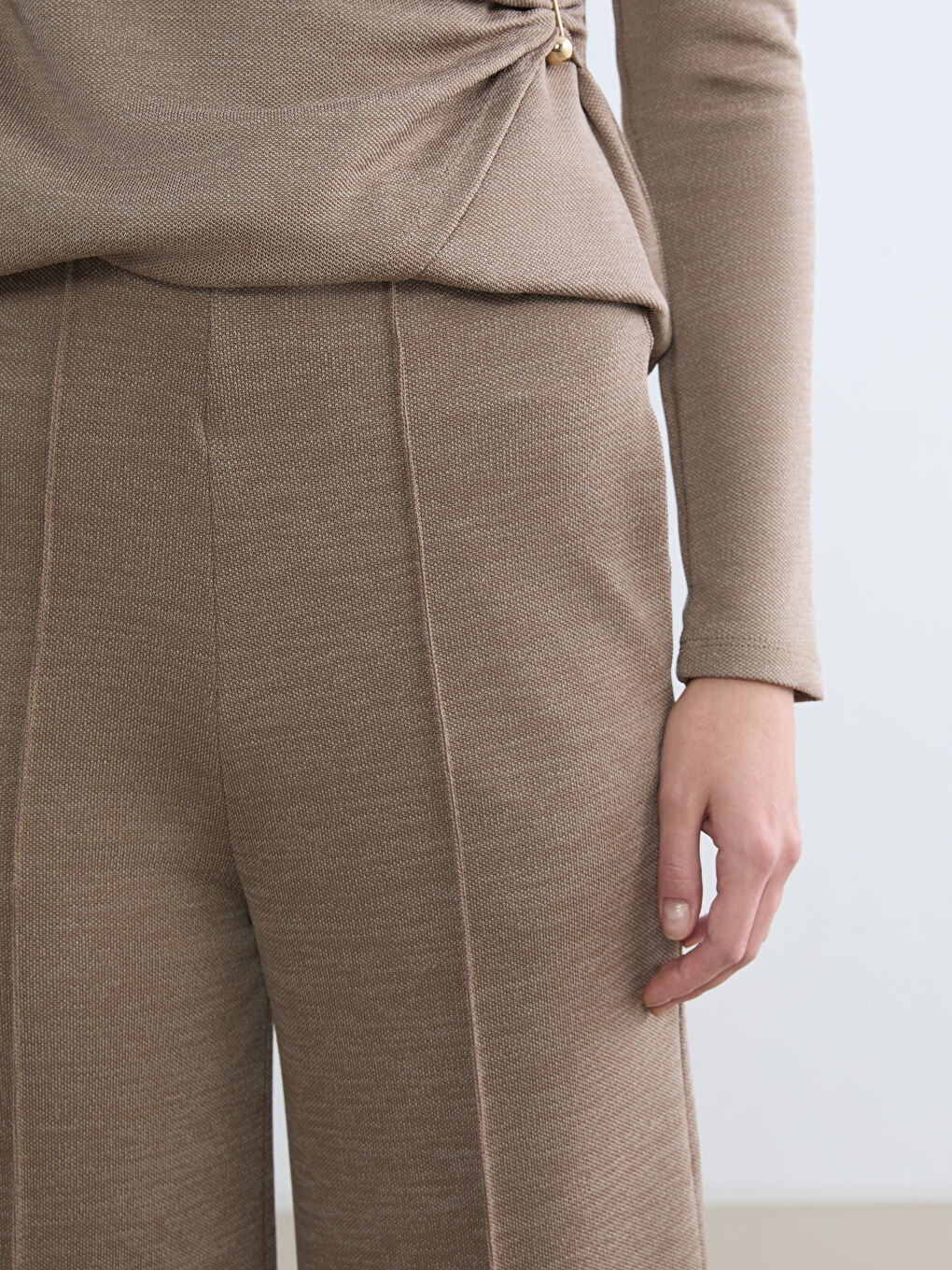 سروال نساء واسع الساق بخصر مطاطي-2