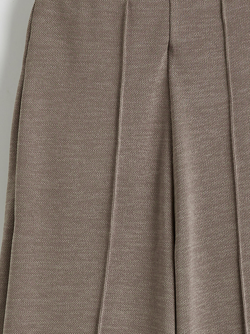 Bej Beli Lastikli Geniş Paça Kadın Pantolon-1