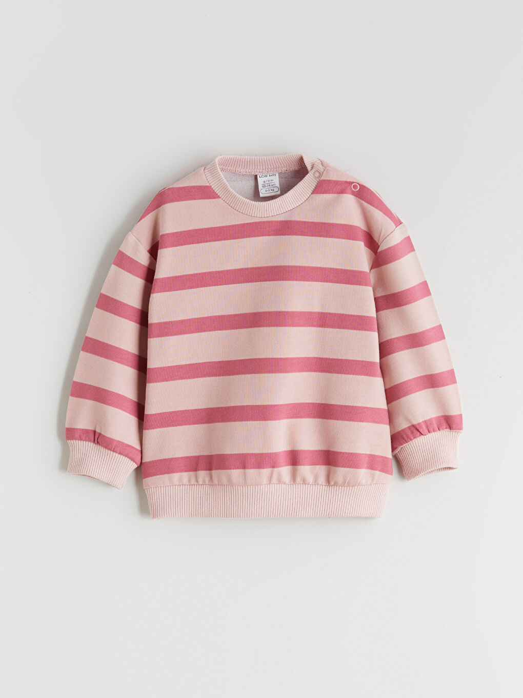 Pembe Bisiklet Yaka Kız Bebek Sweatshirt ve Tayt-1