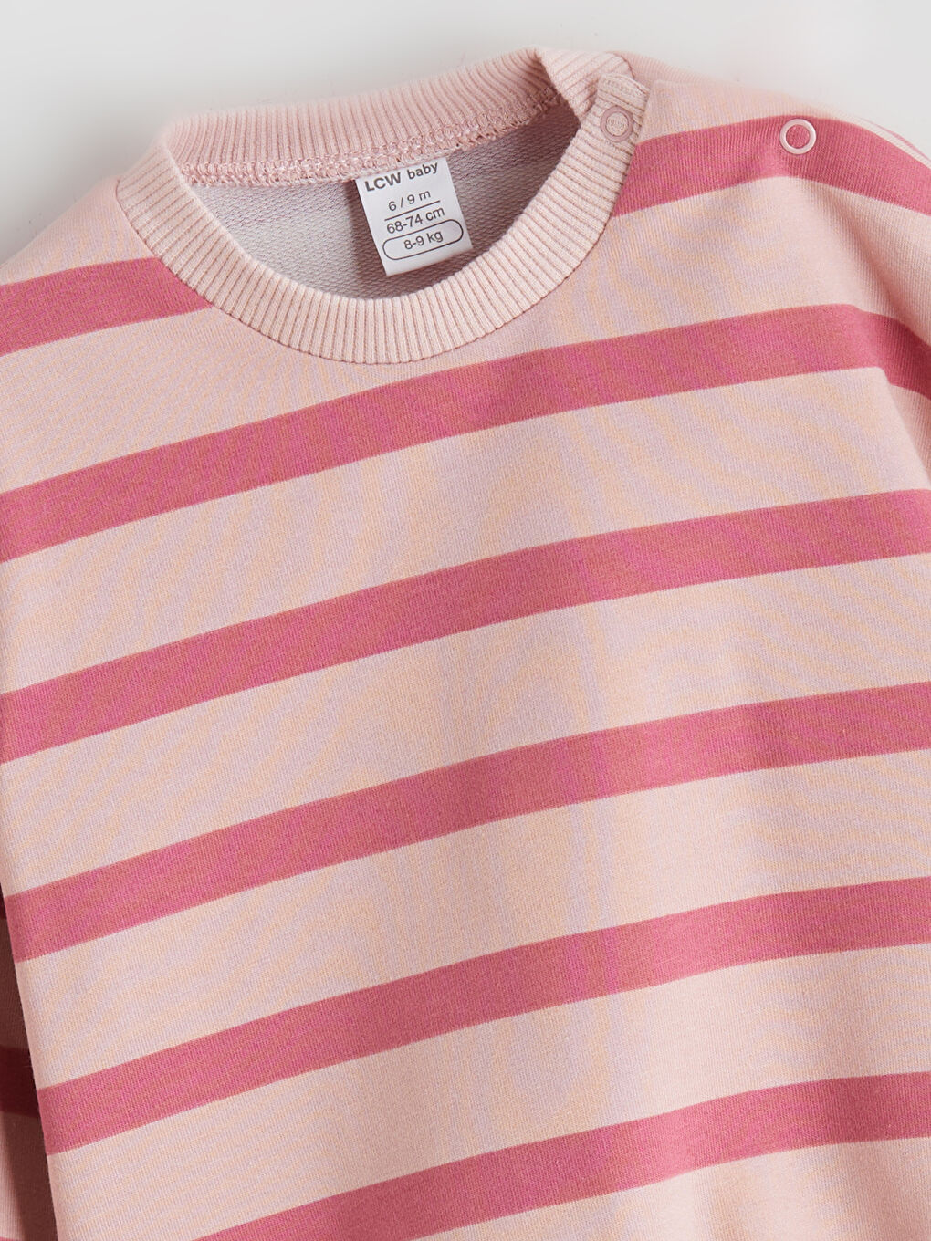 Pembe Bisiklet Yaka Kız Bebek Sweatshirt ve Tayt-2