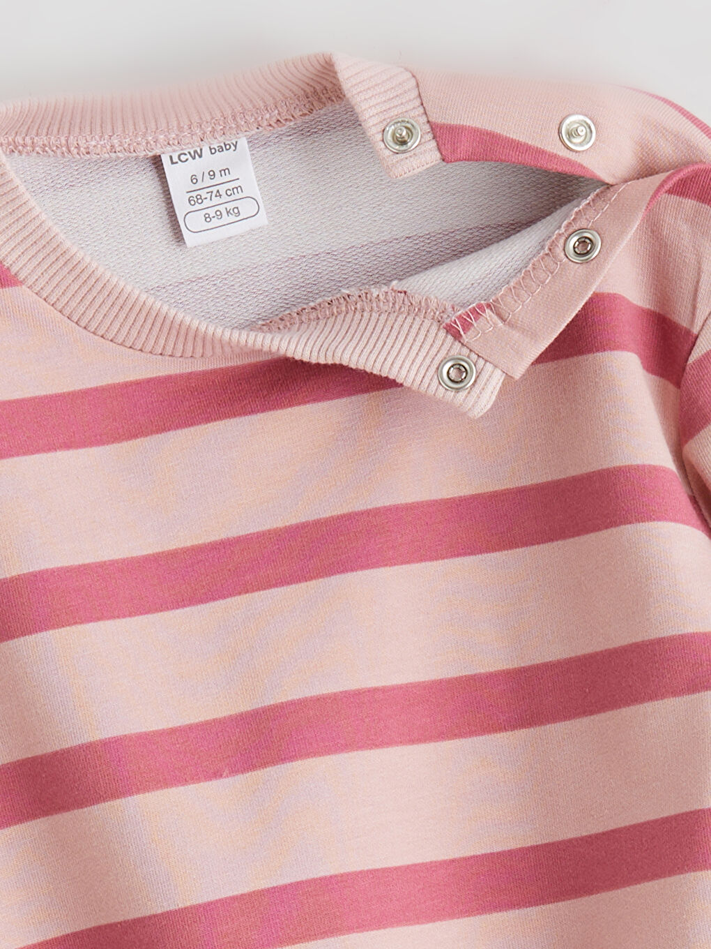 Pembe Bisiklet Yaka Kız Bebek Sweatshirt ve Tayt-3