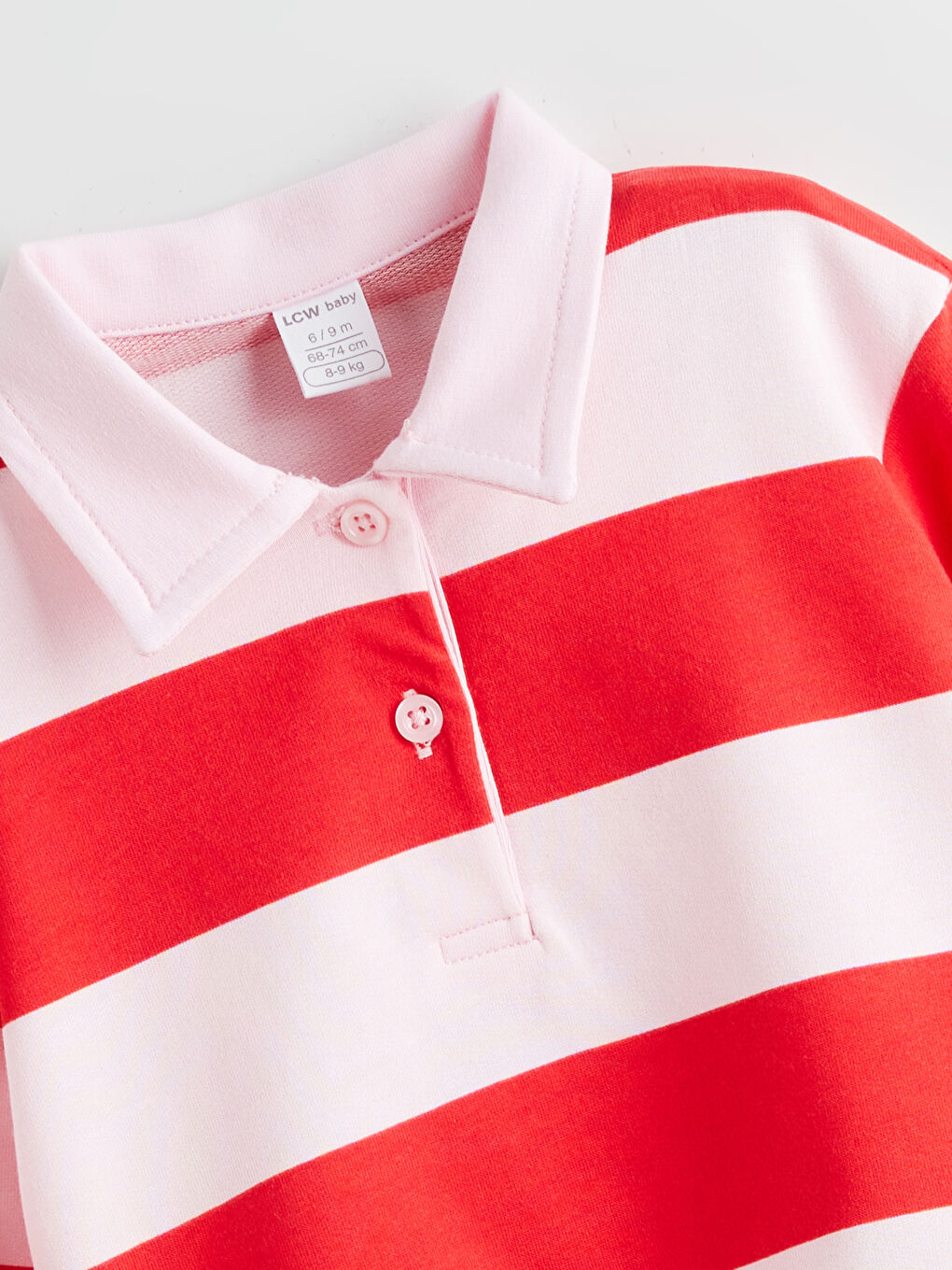 Pembe Polo Yaka Kız Bebek Sweatshirt ve Tayt-2