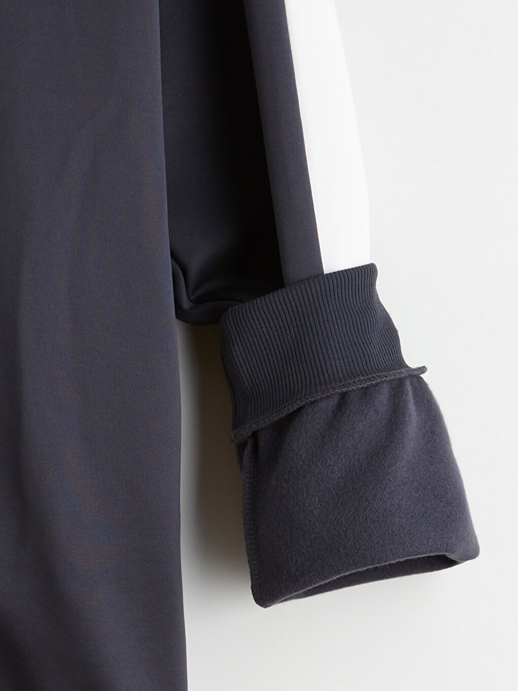 Antrasit Kapüşonlu Uzun Kollu Erkek Fermuarlı Sweatshirt-5