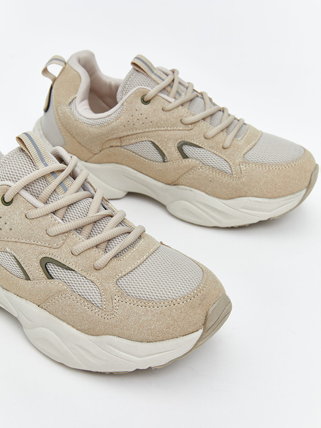 Bej Bağcıklı Kadın Spor Ayakkabı-2