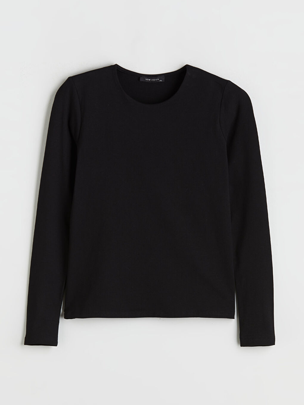 Siyah Büyük Beden Bisiklet Yaka Kadın Body-8