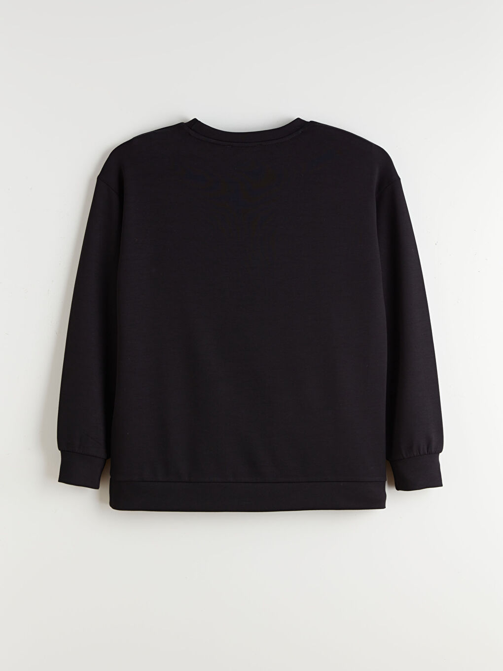 Siyah Bisiklet Yaka Taşlı Kadın Sweatshirt-7