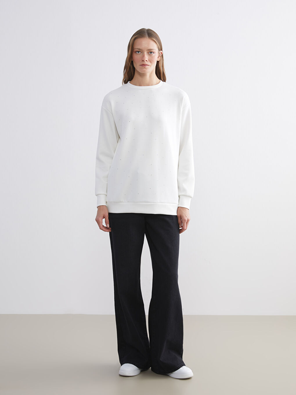 Woman ECRU Sweatshirt-1
